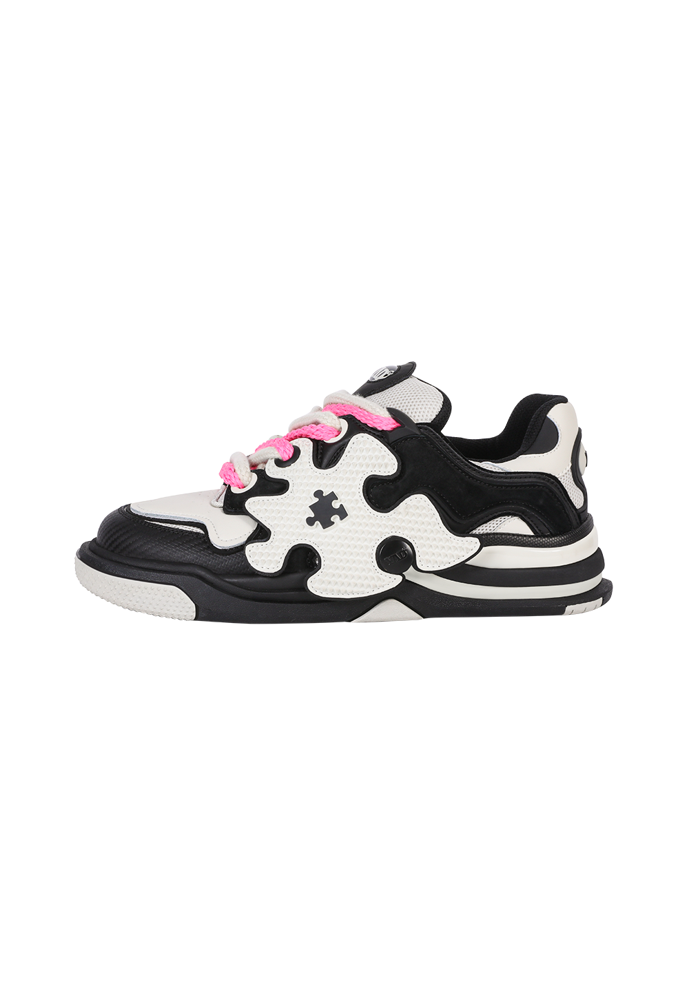 Puzzle-Panel Suede Skate Sneakers - View 3