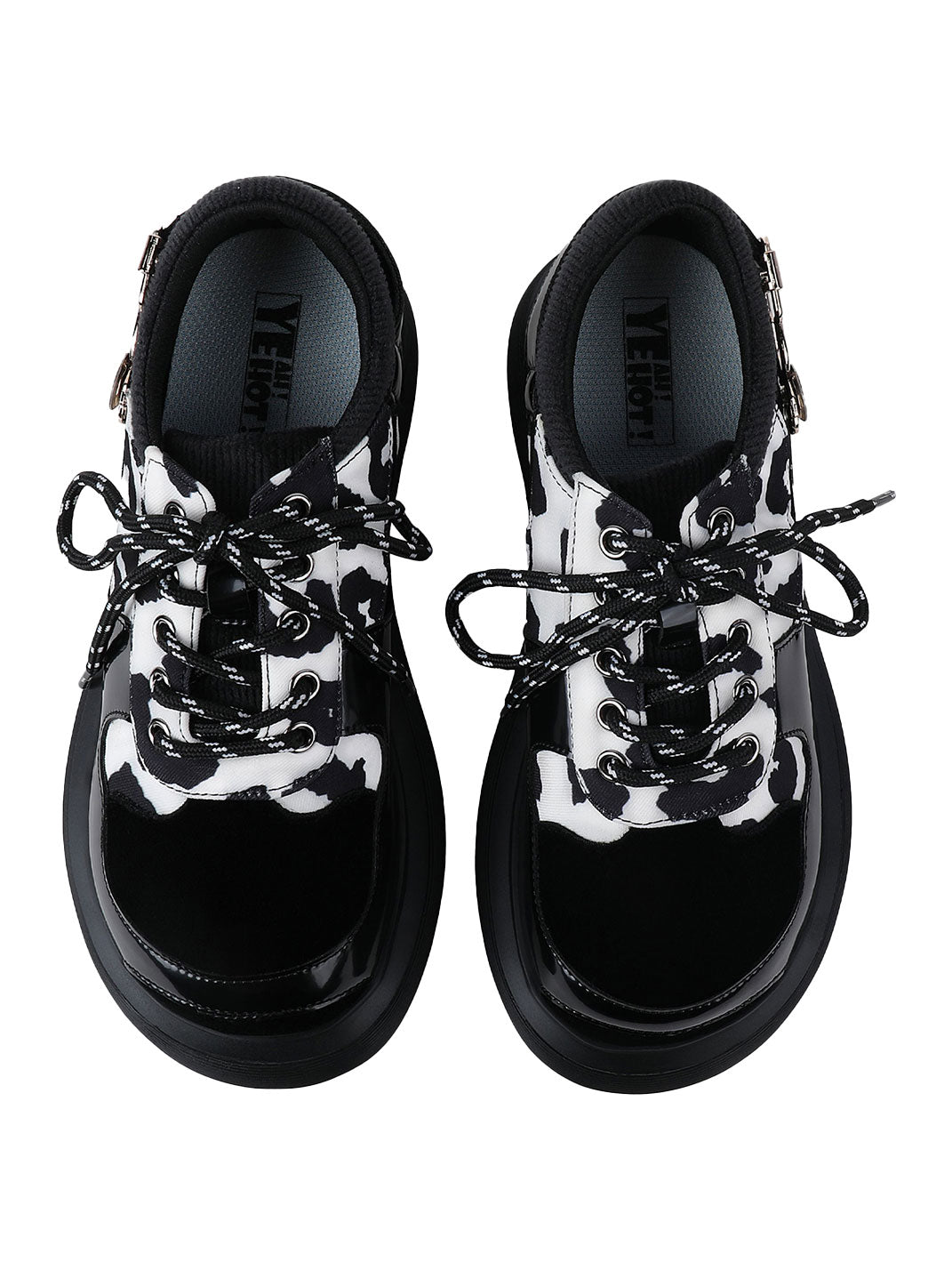 Cow-Print Buckled Platform Mary Janes - View 9