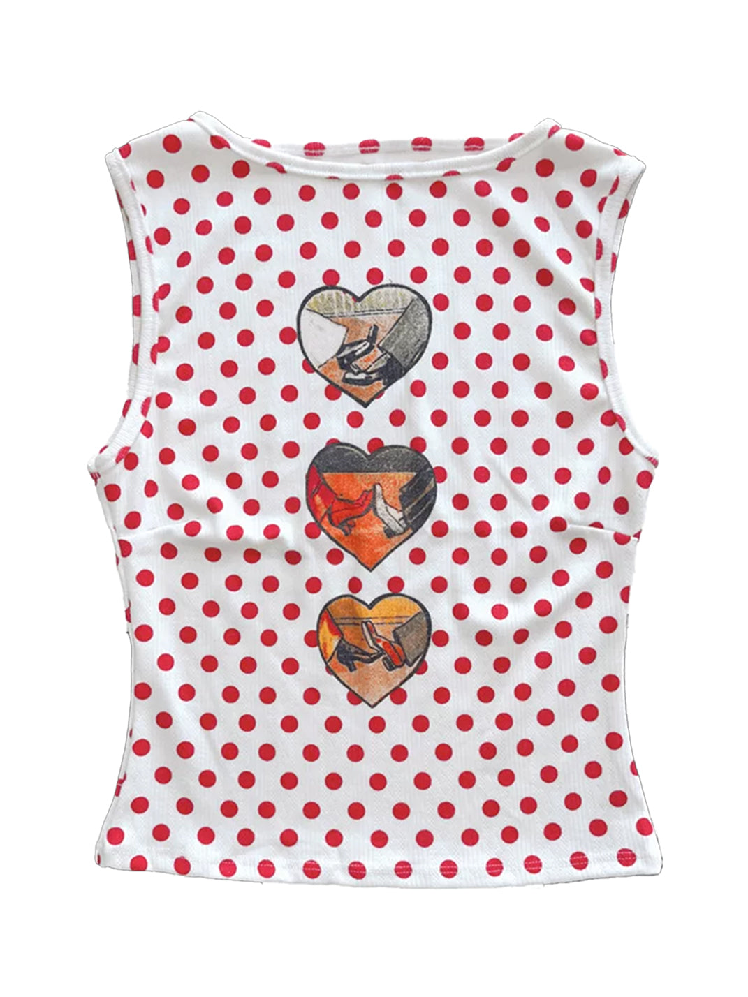 Mixed-Print Fitted Knit Tank Top - View 3