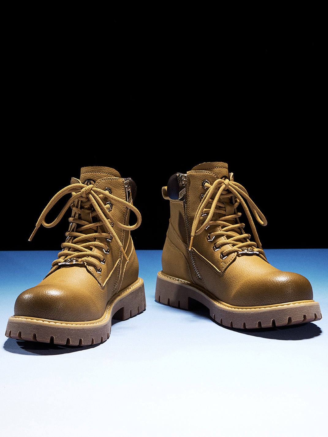 Zip-Front Lug-Sole Ankle Boots - View 5