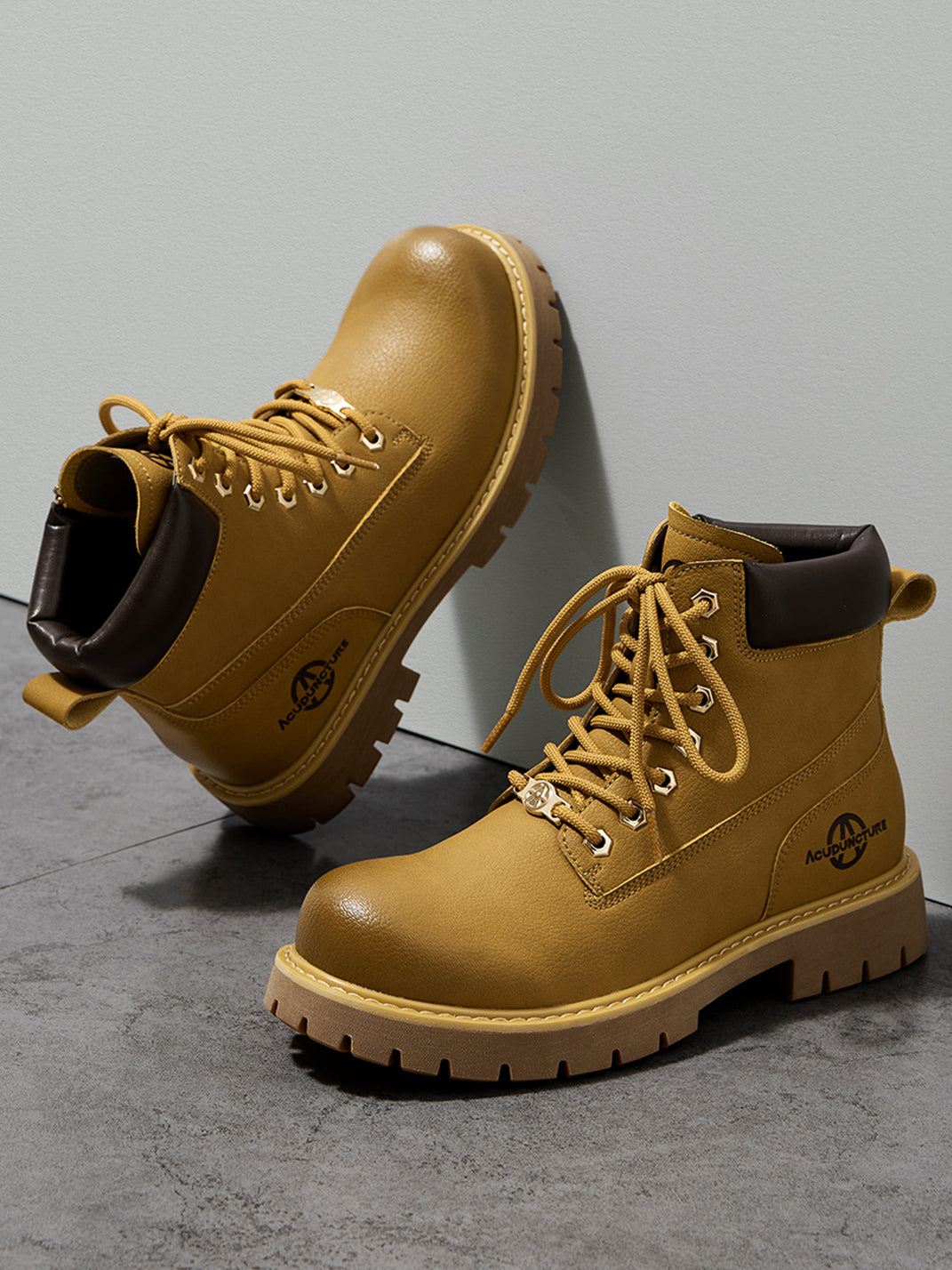 Zip-Front Lug-Sole Ankle Boots - View 9