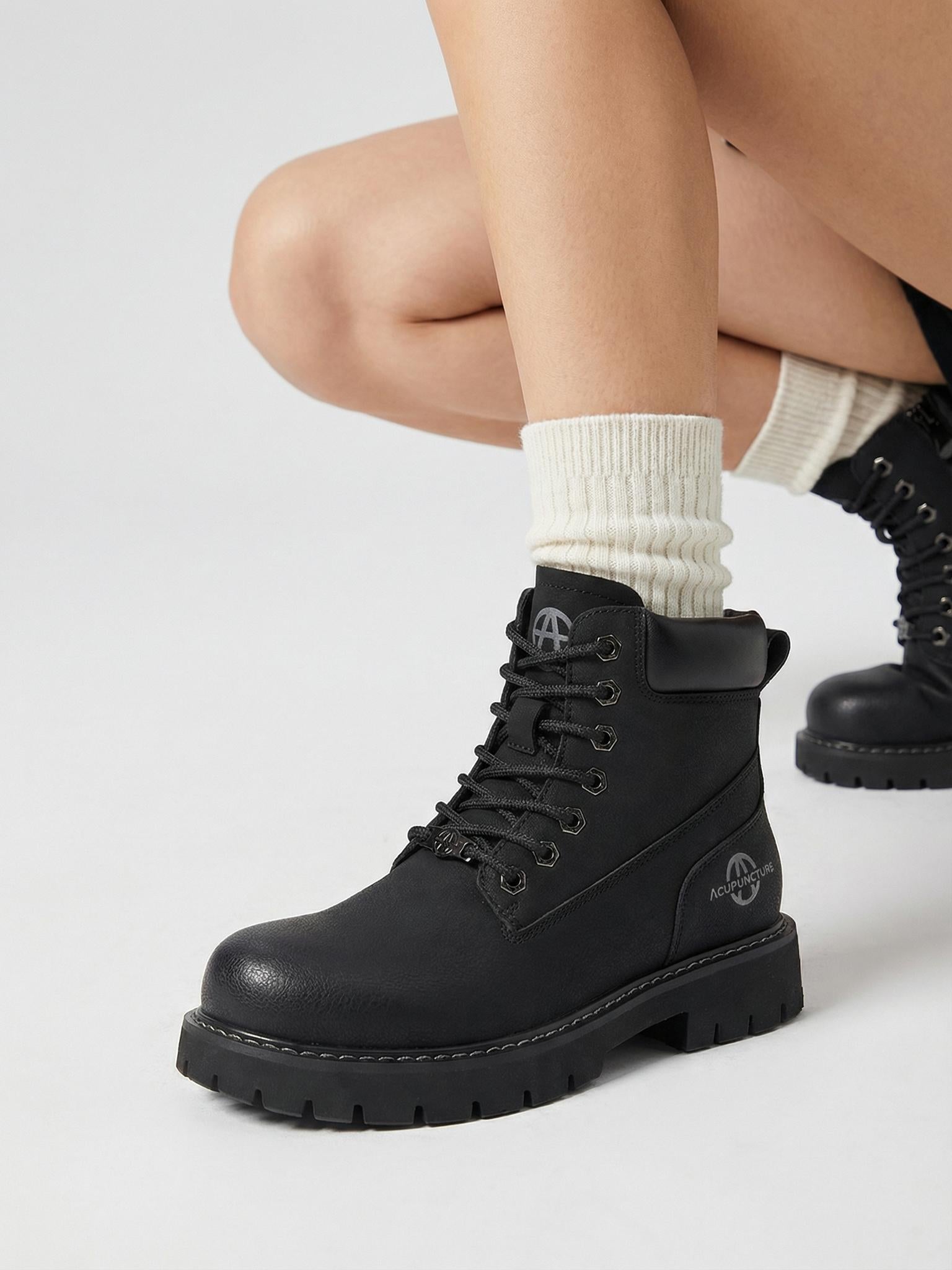 Zip-Front Lug-Sole Ankle Boots - View 19