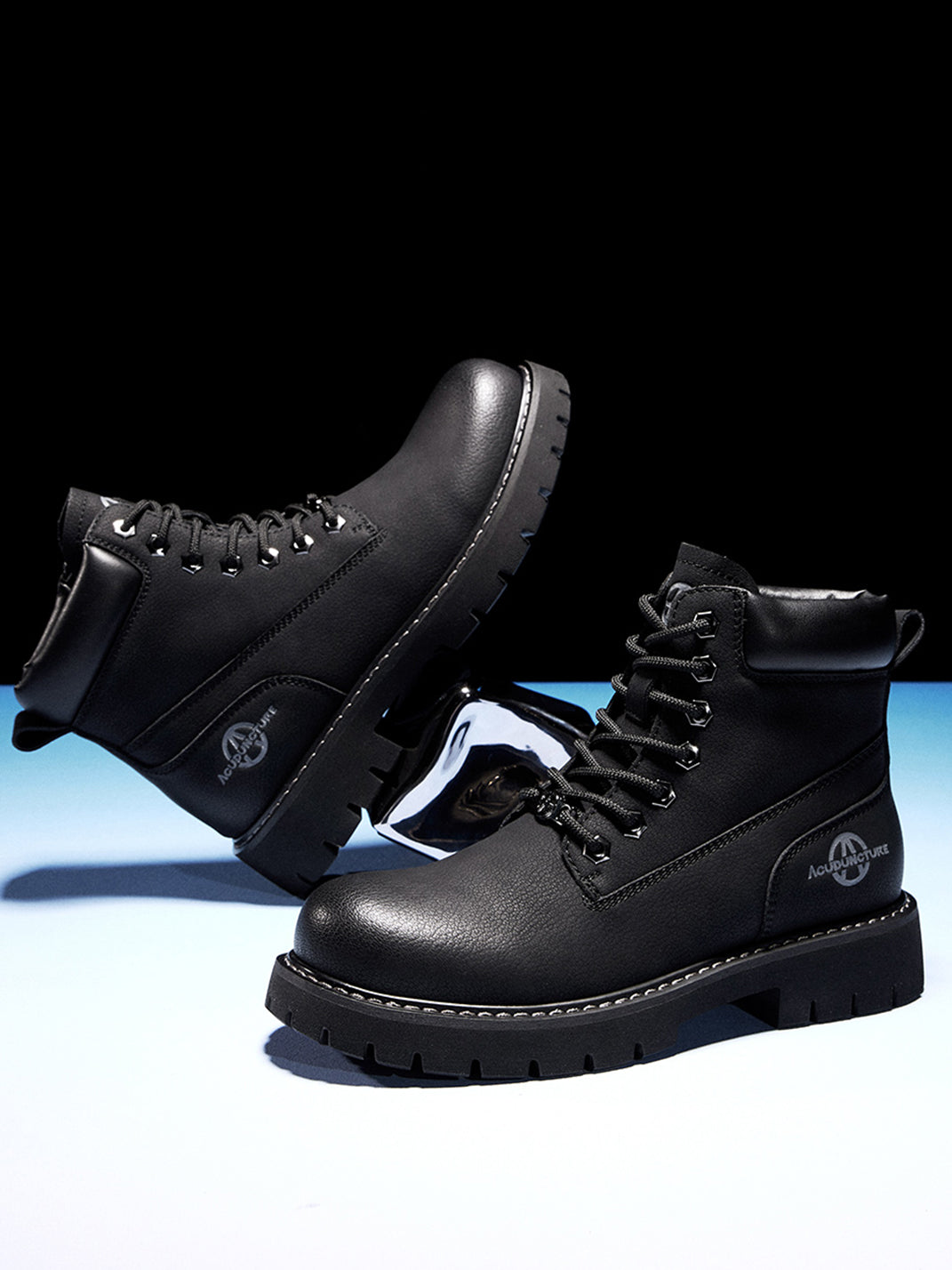Zip-Front Lug-Sole Ankle Boots - View 22