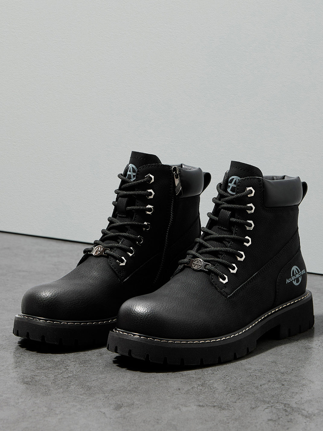 Zip-Front Lug-Sole Ankle Boots - View 25