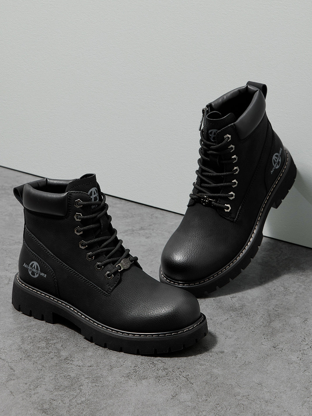 Zip-Front Lug-Sole Ankle Boots - View 26