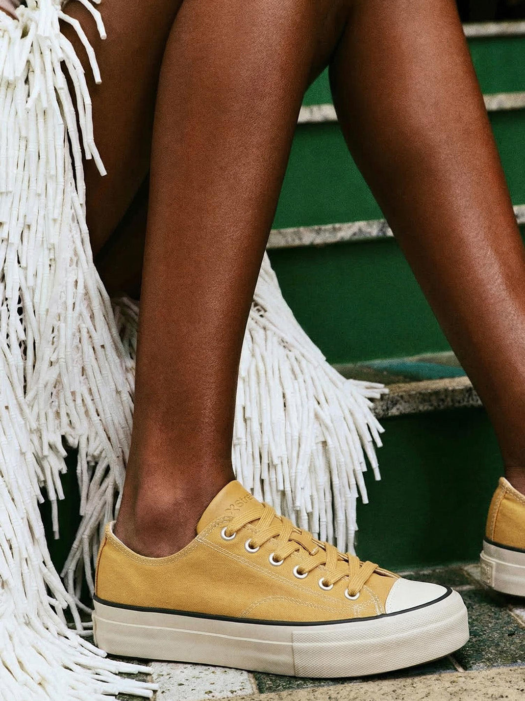 Cork-Midsole Platform Canvas Sneakers - View 36
