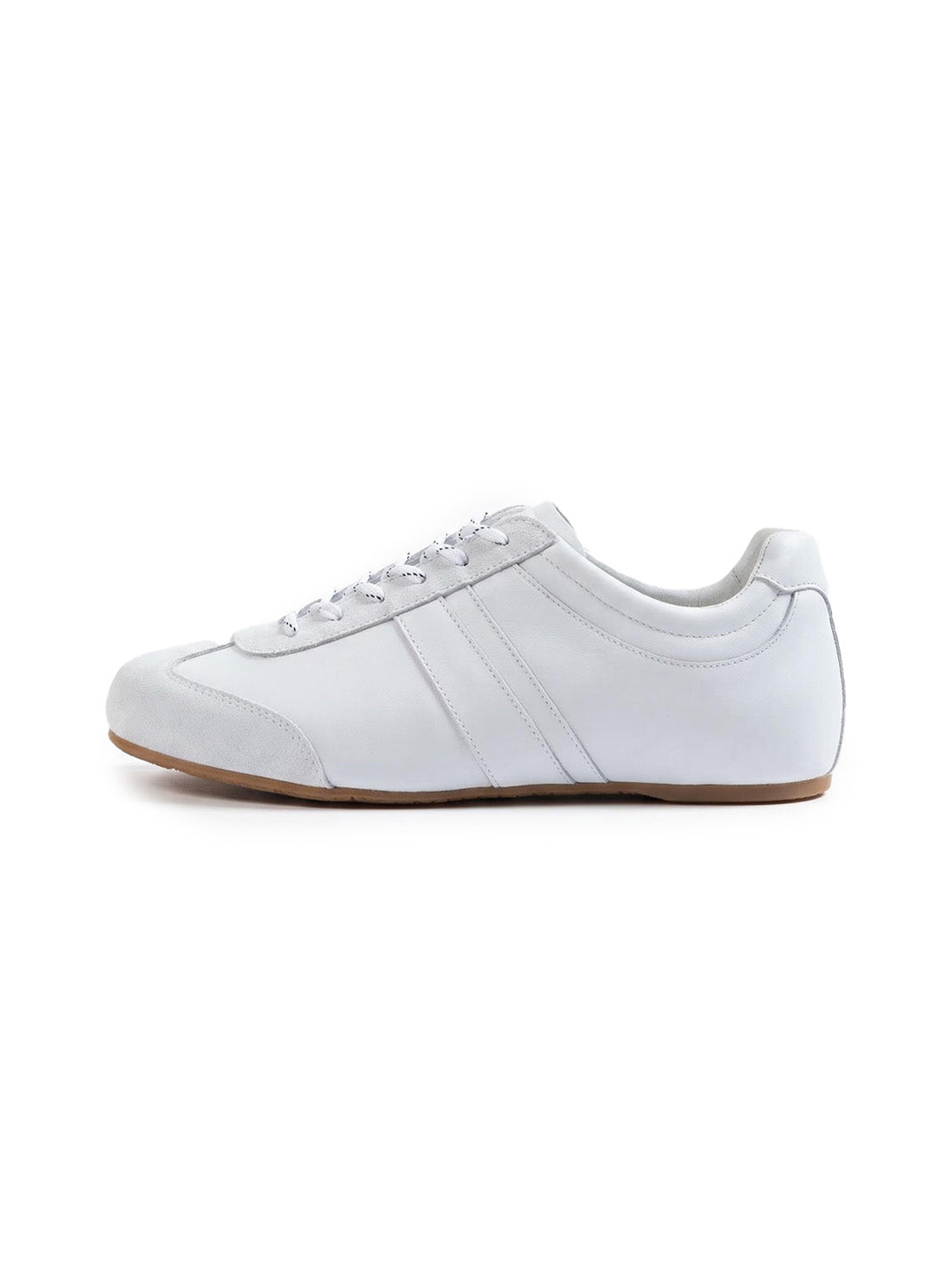 Gloss-Finish Suede Low-Profile Trainers