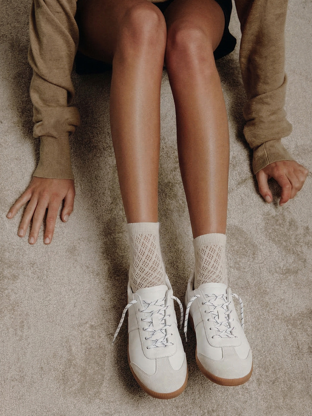 Gloss-Finish Suede Low-Profile Trainers - View 2