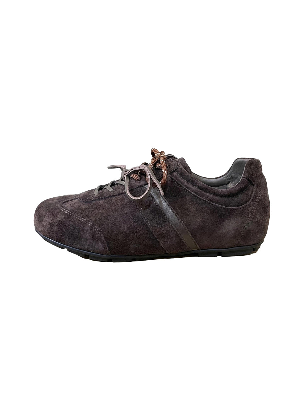 Gloss-Finish Suede Low-Profile Trainers - View 6