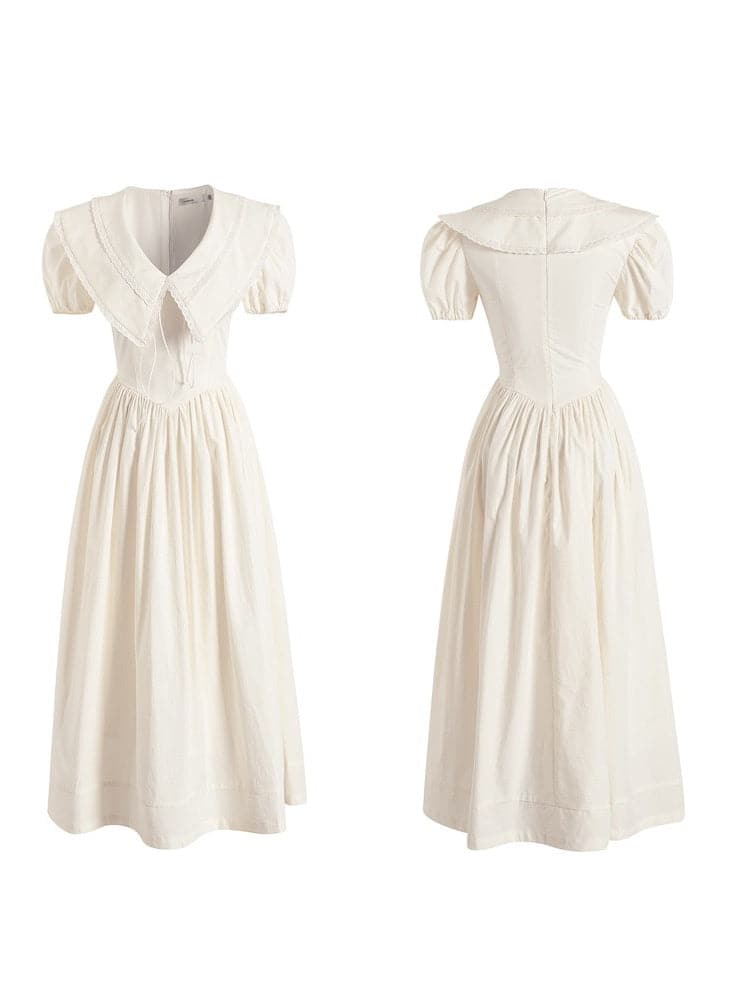Elegant Fluffy Long One-Piece With Oversized Collar - chiclara