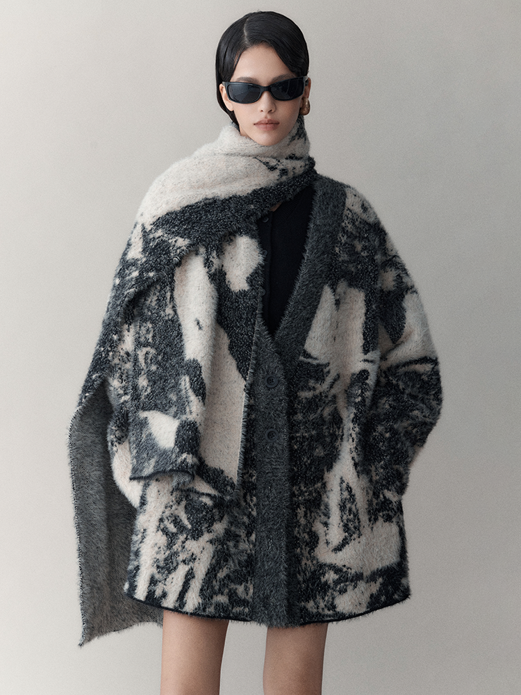 Retro Chic Oversize Wool Cardigan - chiclara