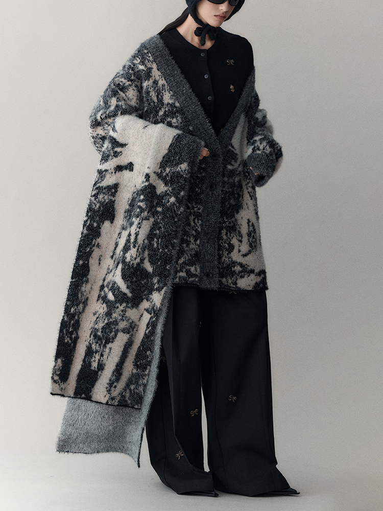 Retro Chic Oversize Wool Cardigan - chiclara
