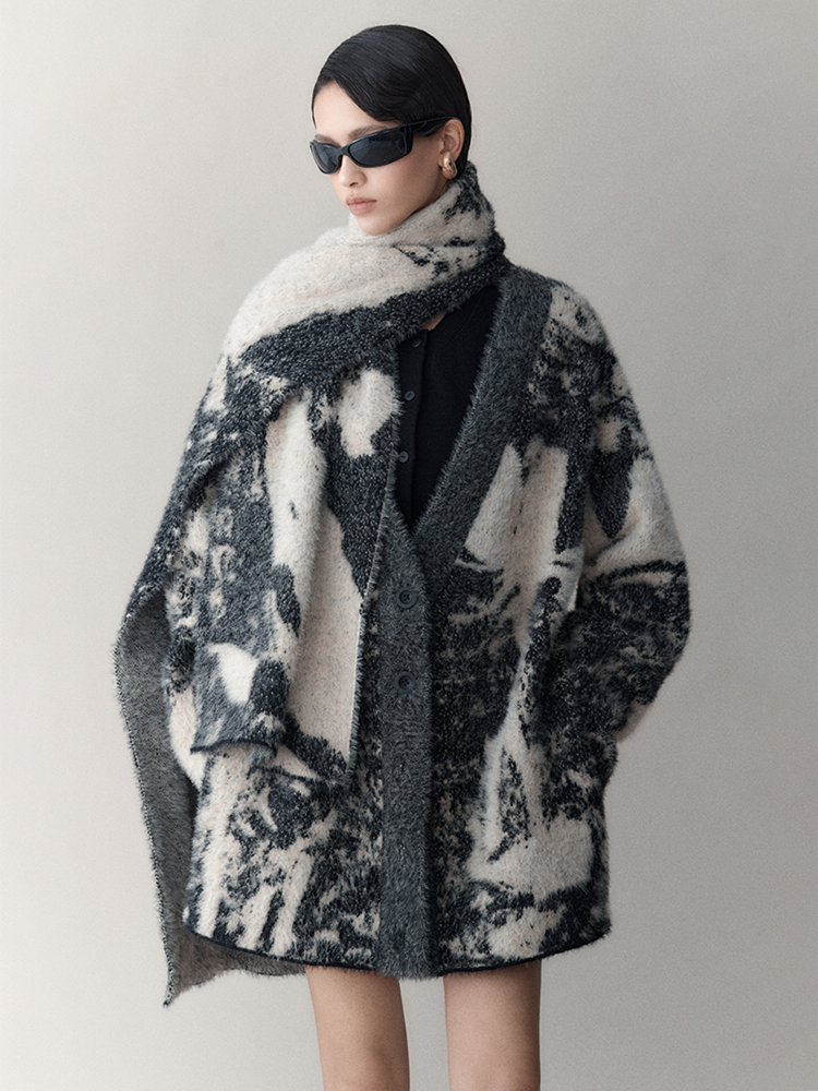 Retro Chic Oversize Wool Cardigan - chiclara