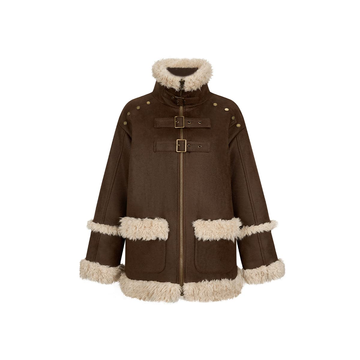 Reversible Suede Patchwork Jacket - chiclara