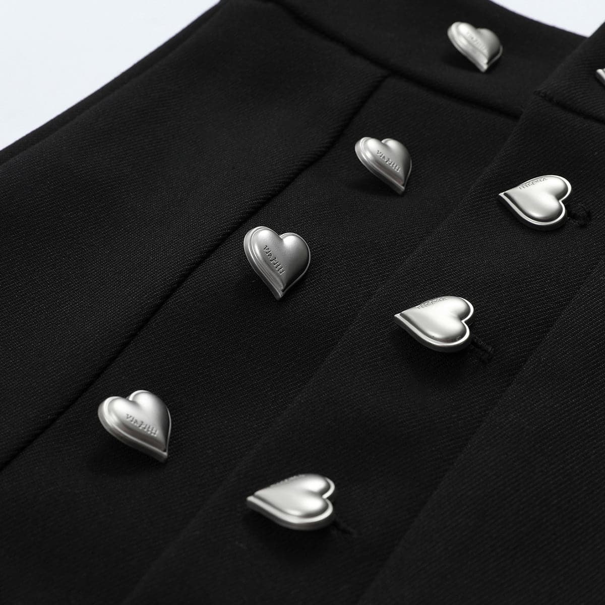 Black Heart Button Skirt - Three-Way Design - chiclara