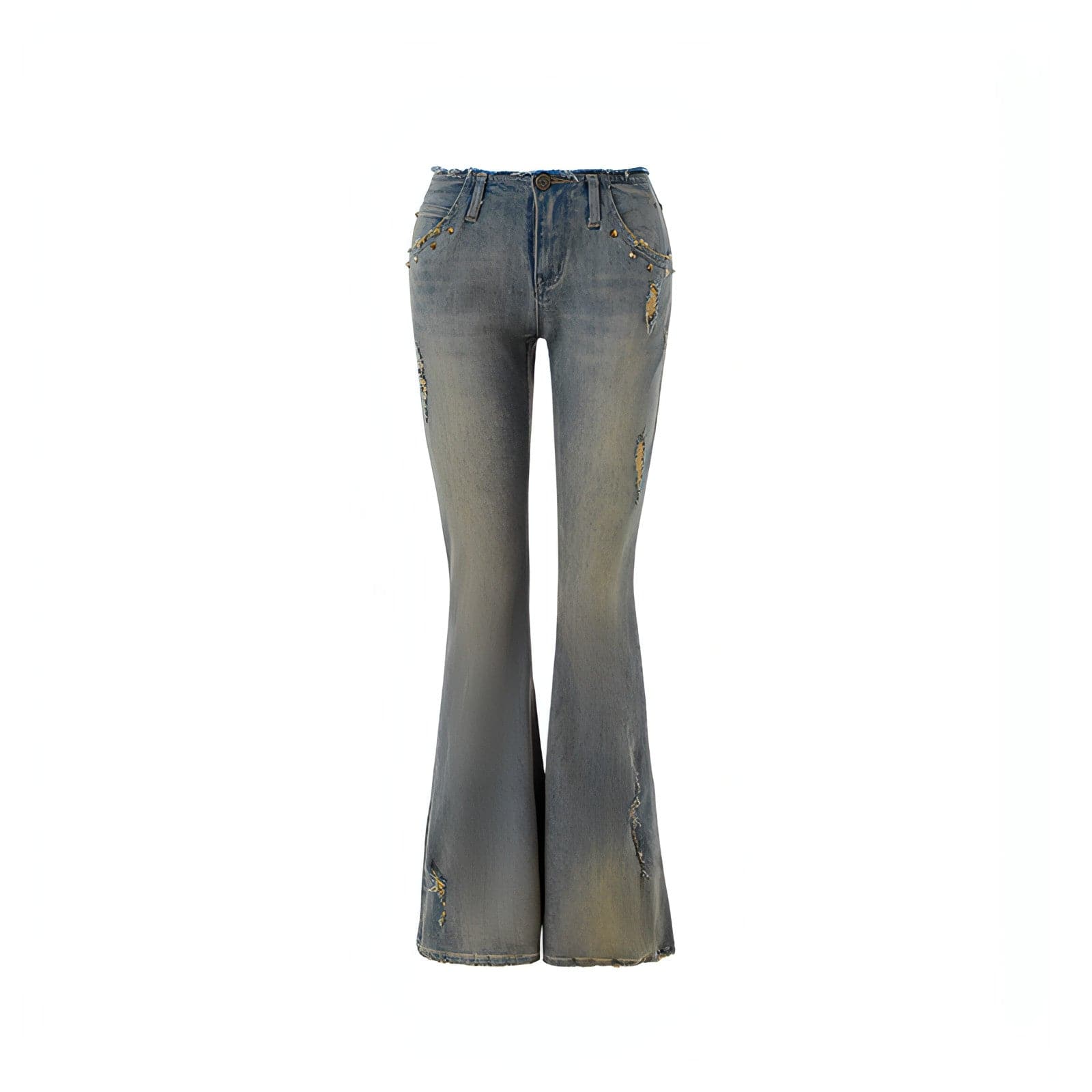 1Jinn Denim Vintage Washed Straight-leg Pants - chiclara