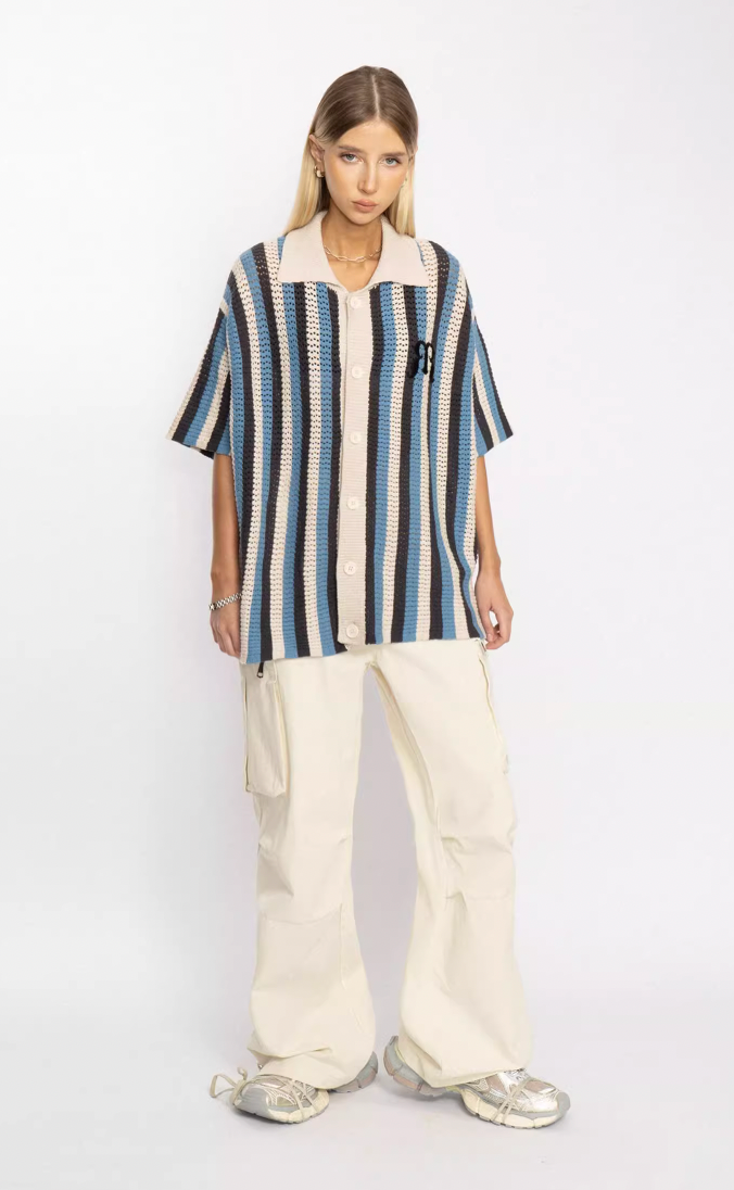 Casual Striped Woven Shirt - chiclara
