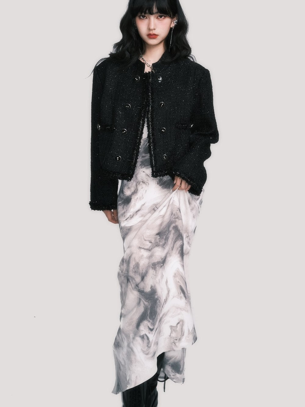 Marble Mystique Slip Dress - chiclara