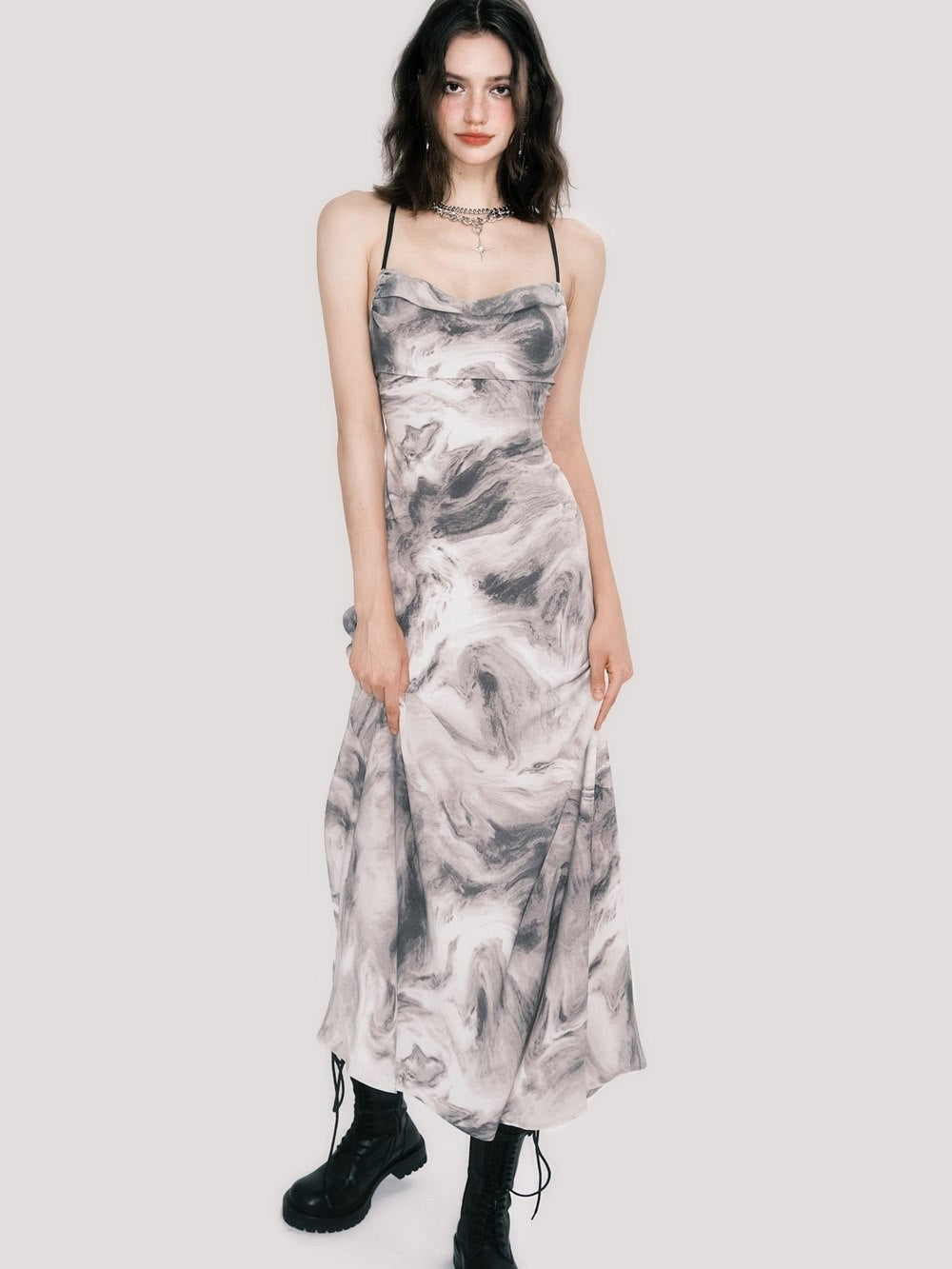 Marble Mystique Slip Dress - chiclara