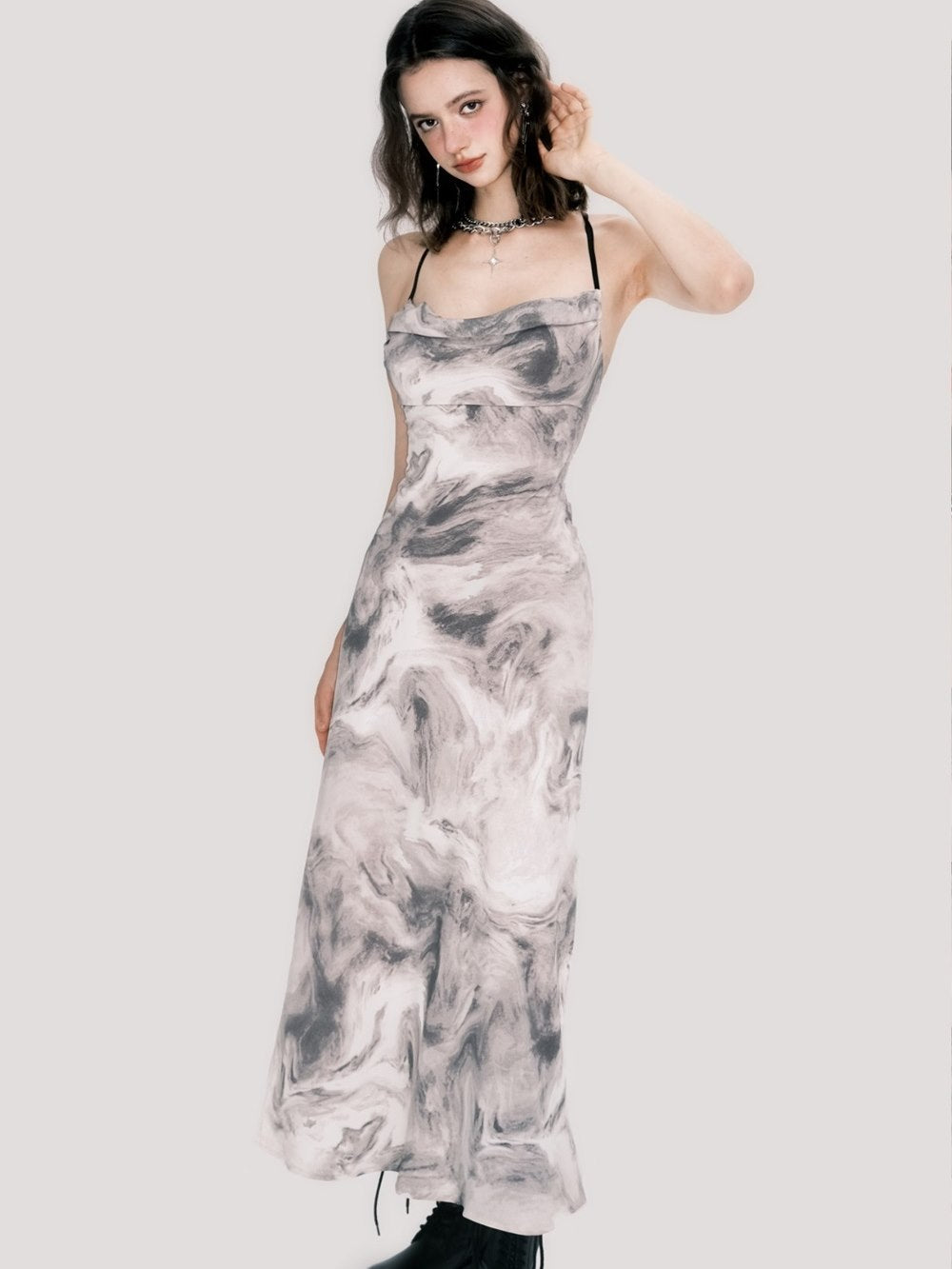 Marble Mystique Slip Dress - chiclara