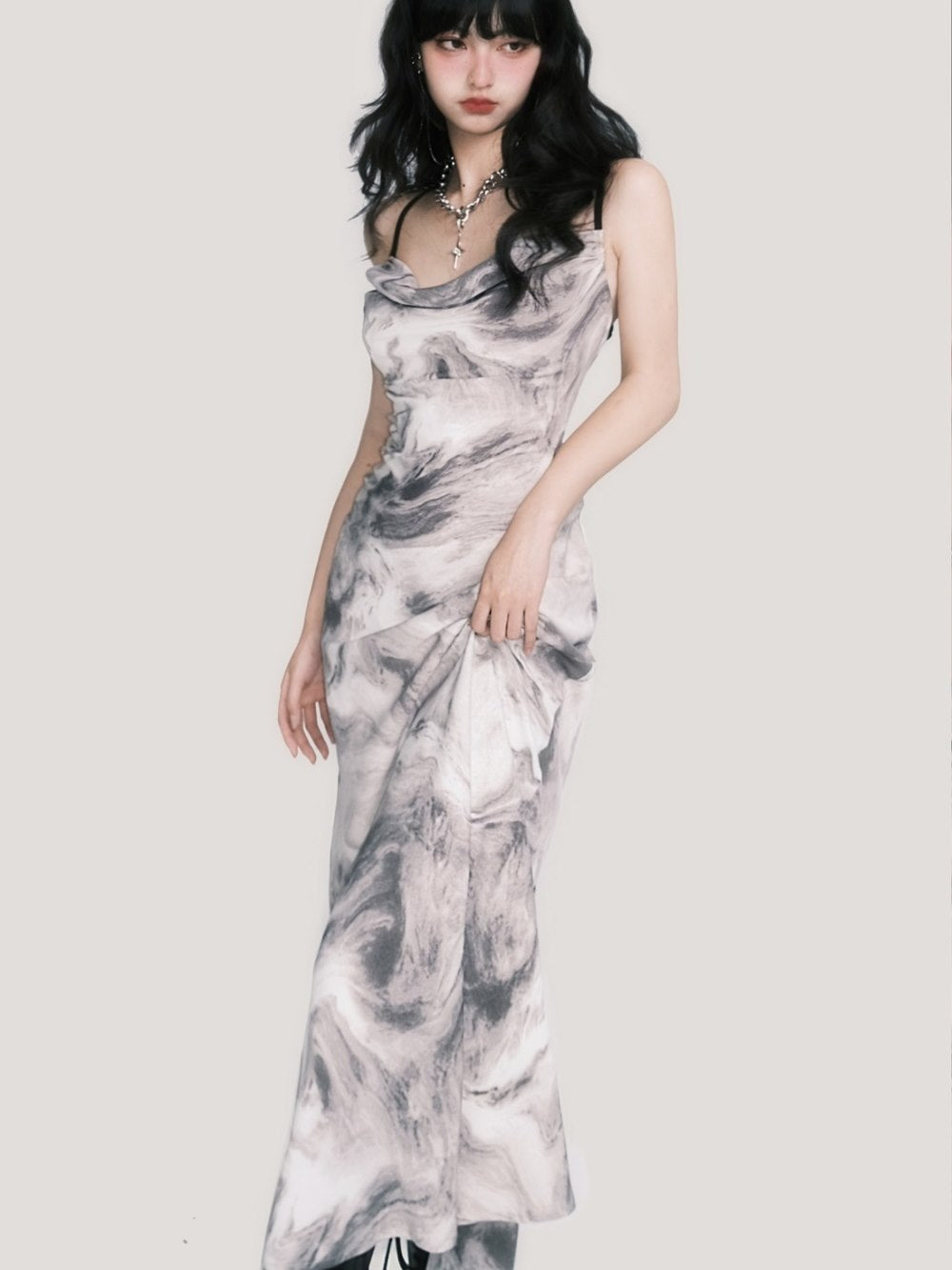 Marble Mystique Slip Dress - chiclara