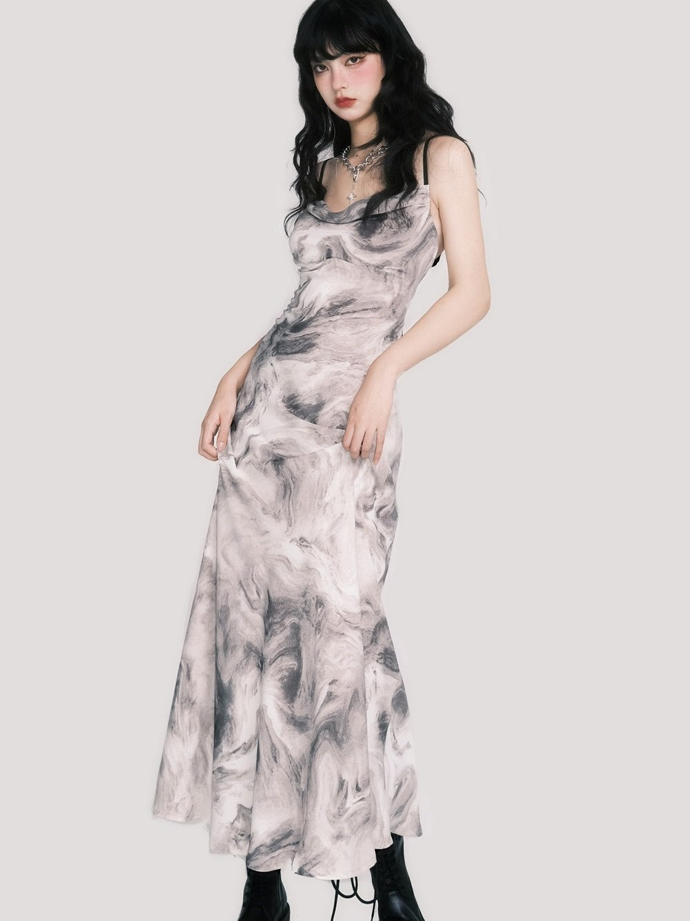 Marble Mystique Slip Dress - chiclara