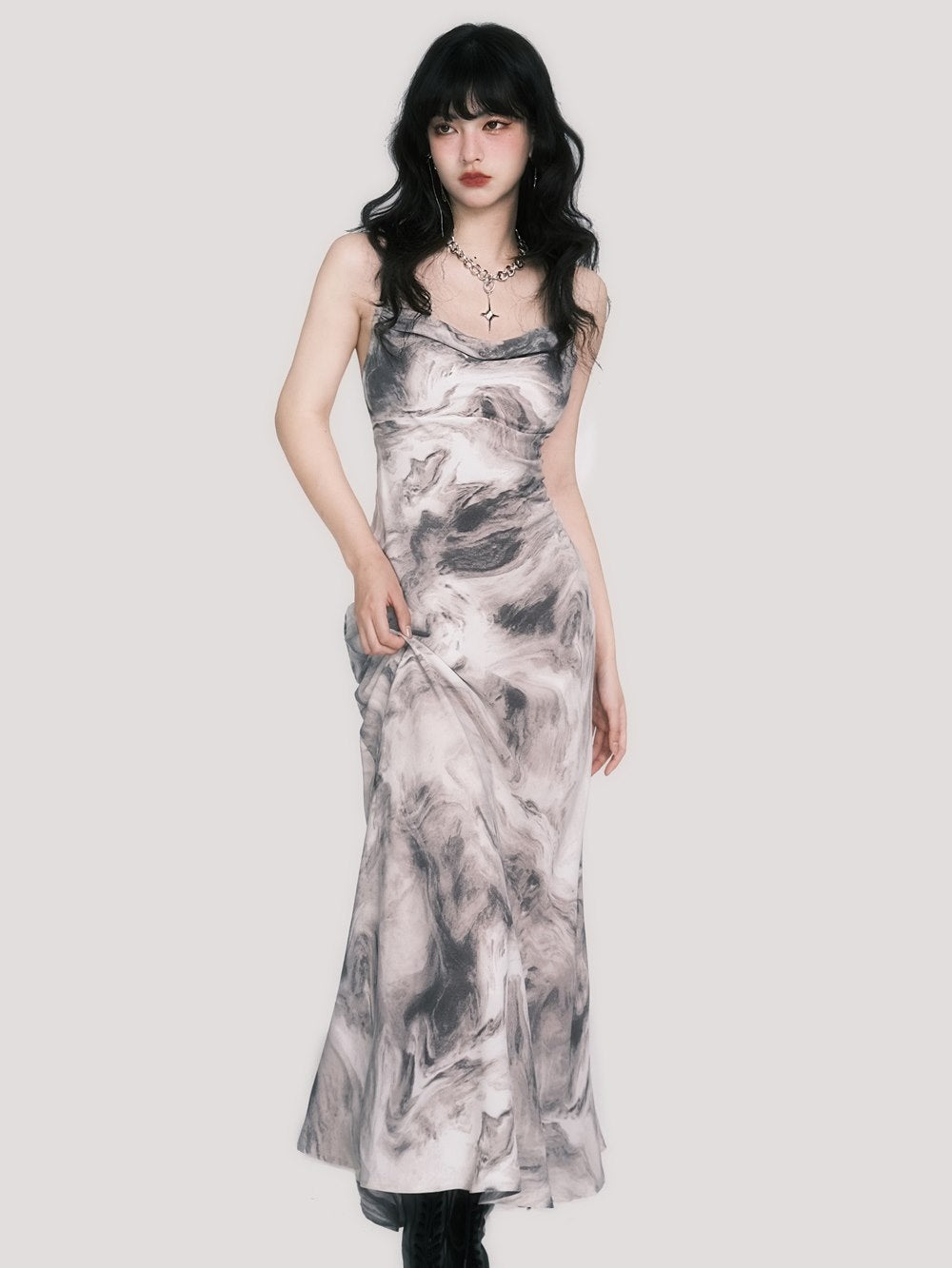 Marble Mystique Slip Dress - chiclara