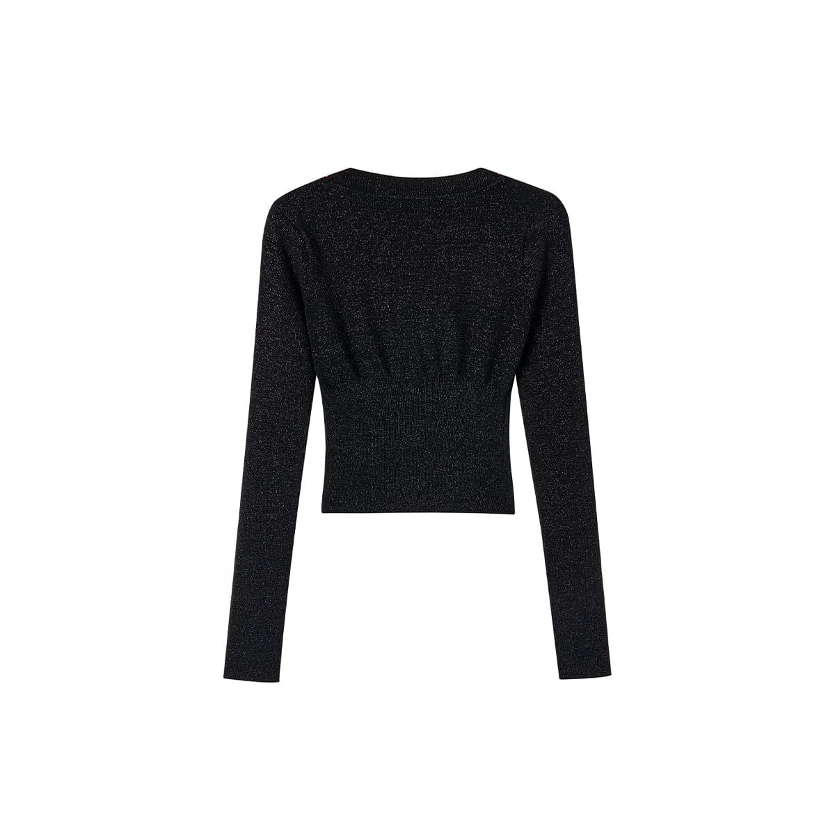 Elegant Black Knit Top With Faux Two-Piece Design - chiclara