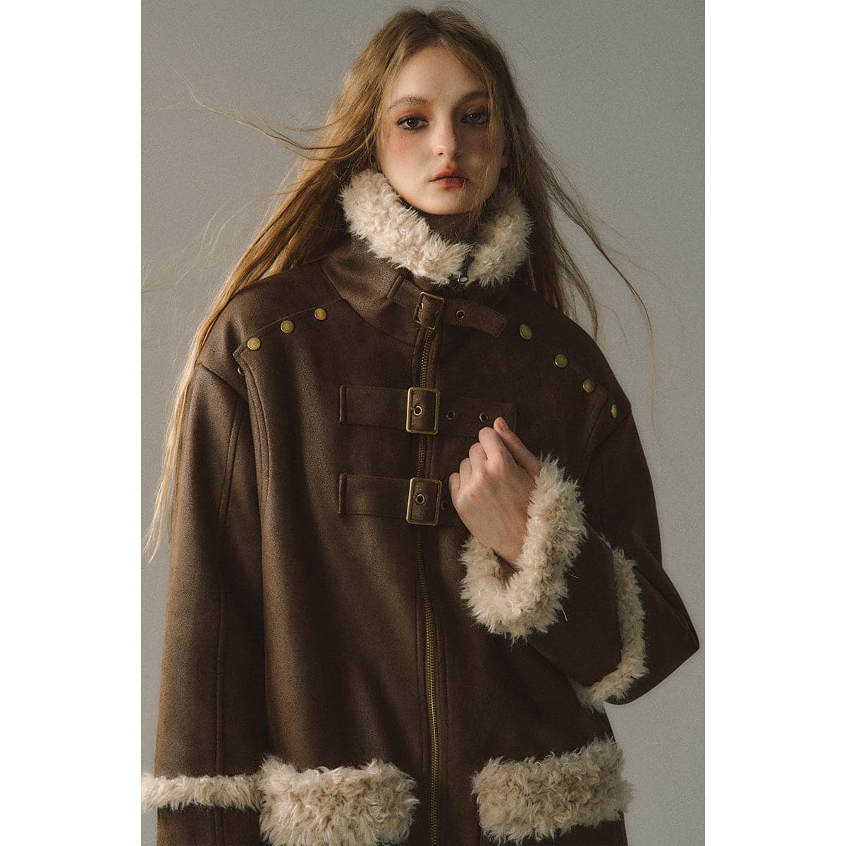Reversible Suede Patchwork Jacket - chiclara