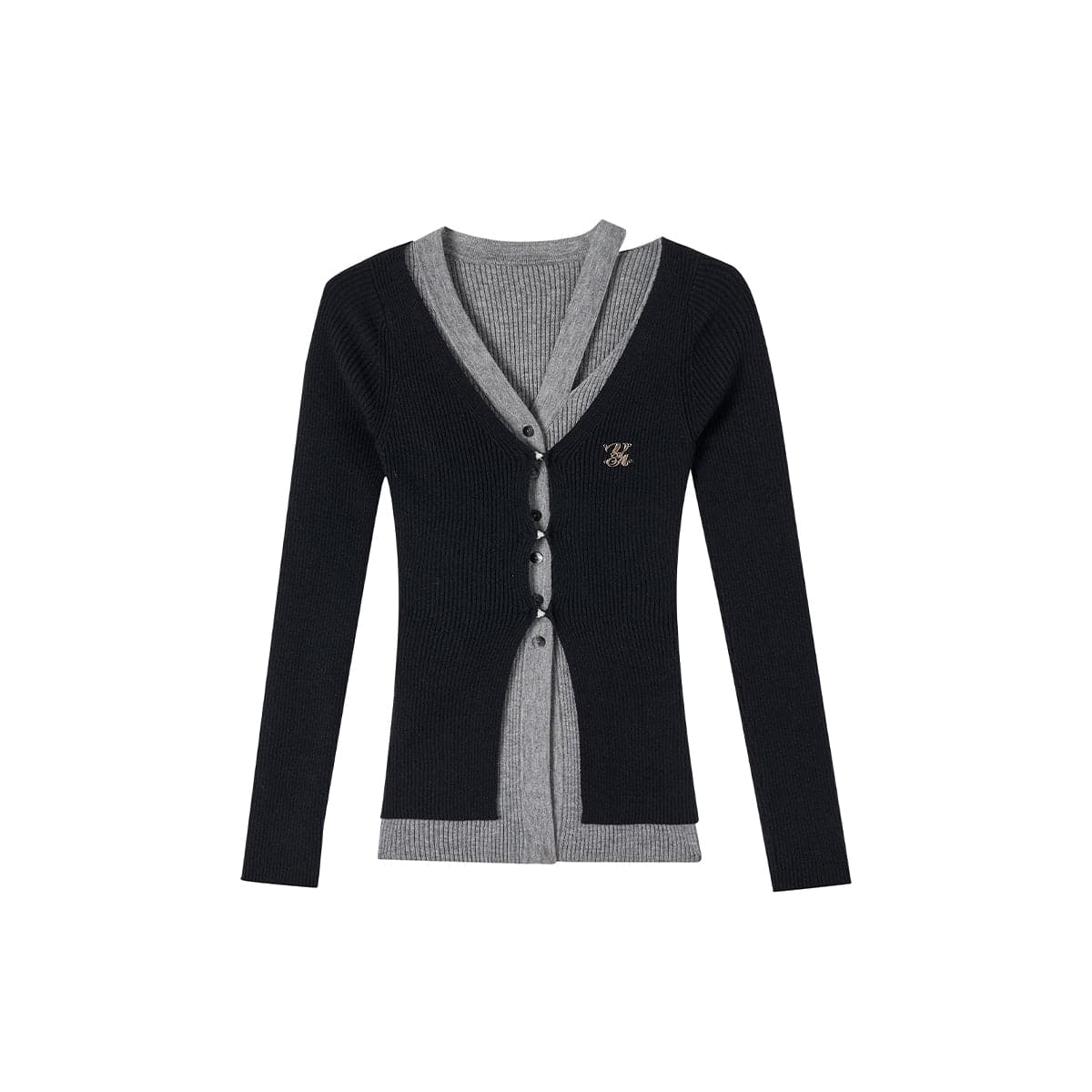Elegant Black Knit Long Cardigan With Hollow Out Design - chiclara