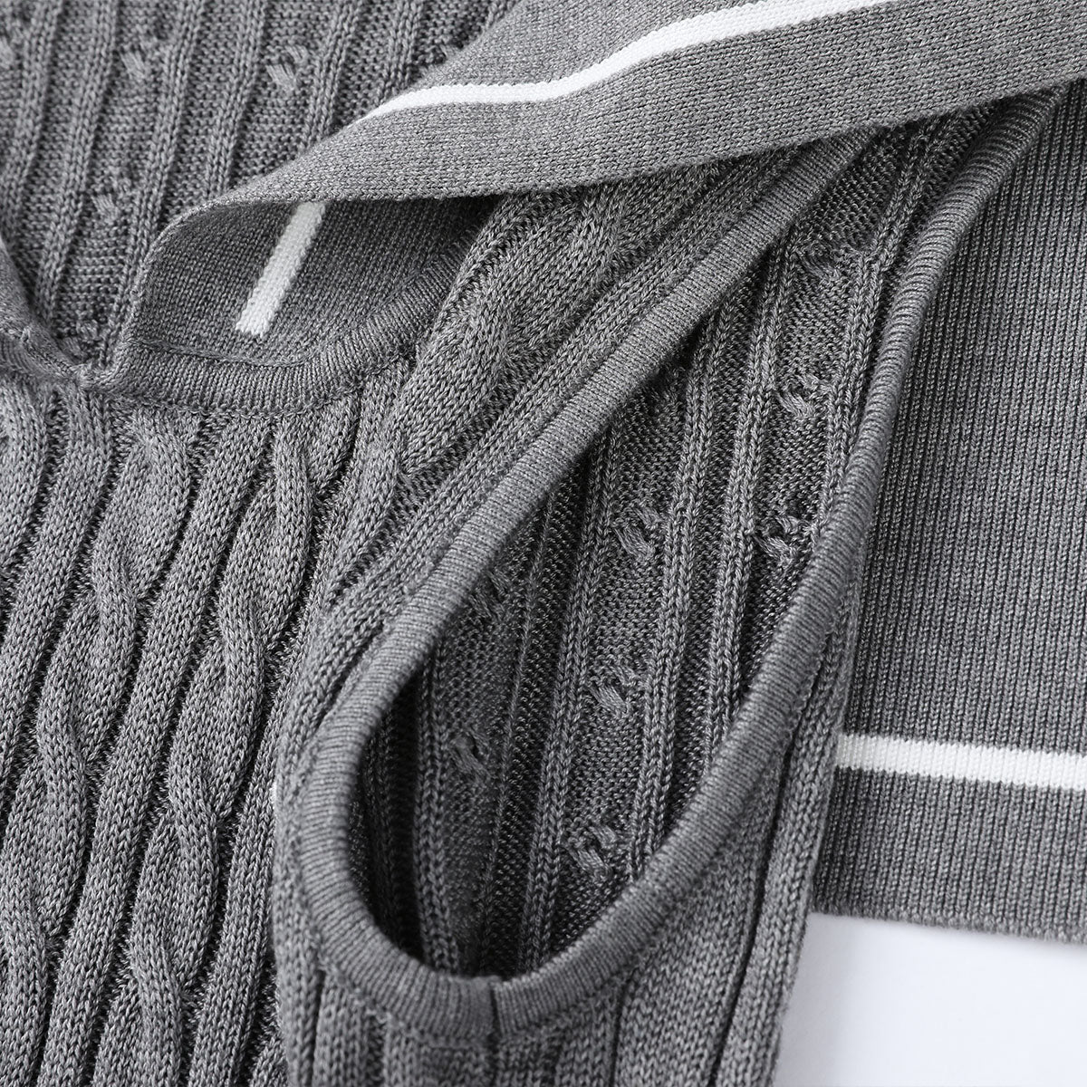 Grey Sailor Collar Vest With Logo Embroidery - chiclara