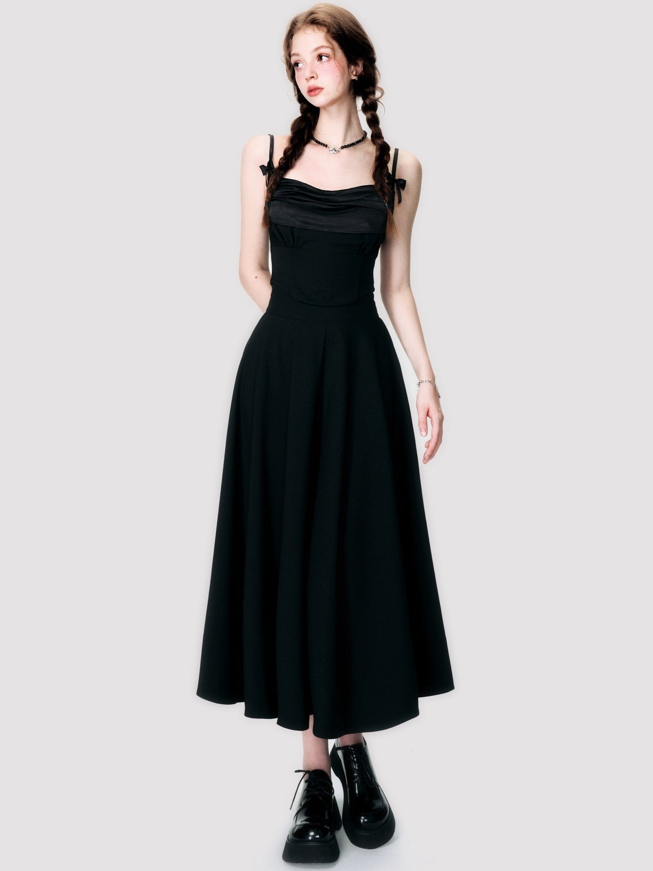 Elegant Ribbon Camisole & Long Skirt Set - chiclara