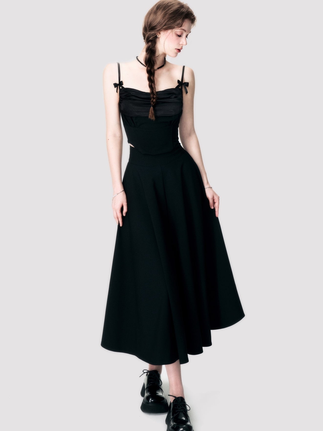 Elegant Ribbon Camisole & Long Skirt Set - chiclara
