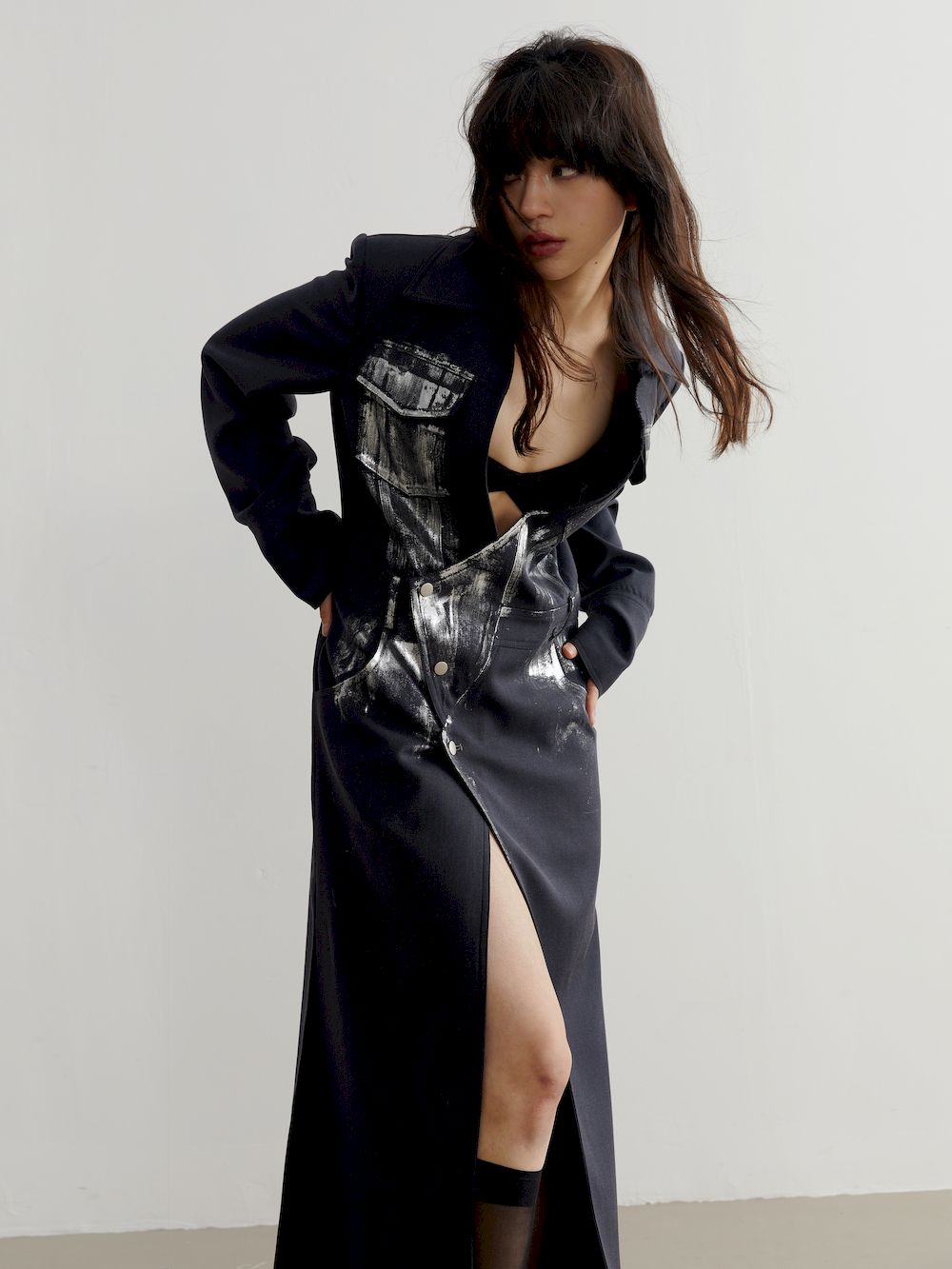 Vintage Long One-Piece Paint Slit - Bold Niche - chiclara