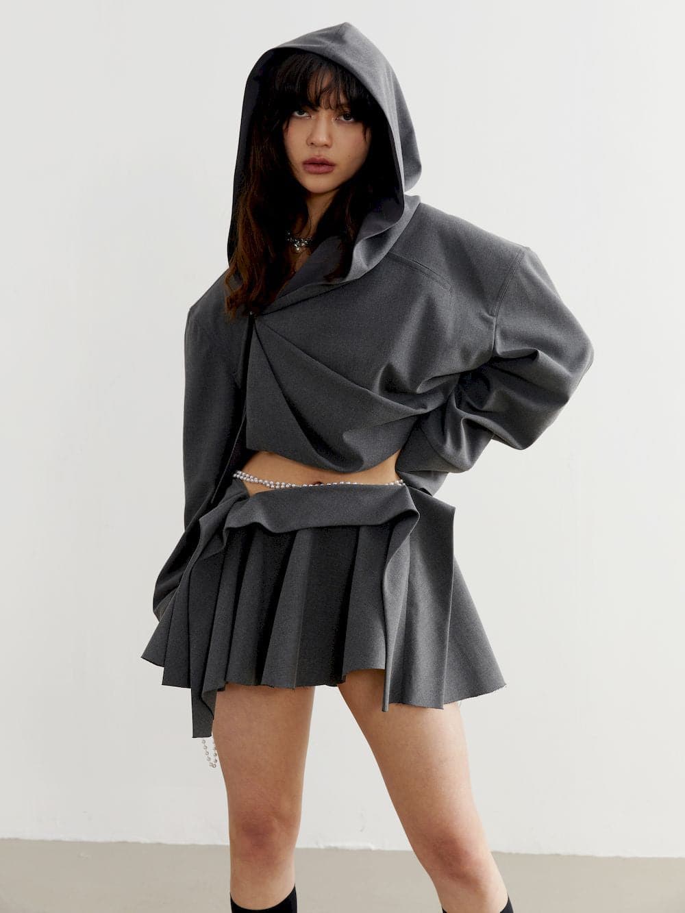 Box-Pleats Micro Mini Skirt - Niche Collection - chiclara