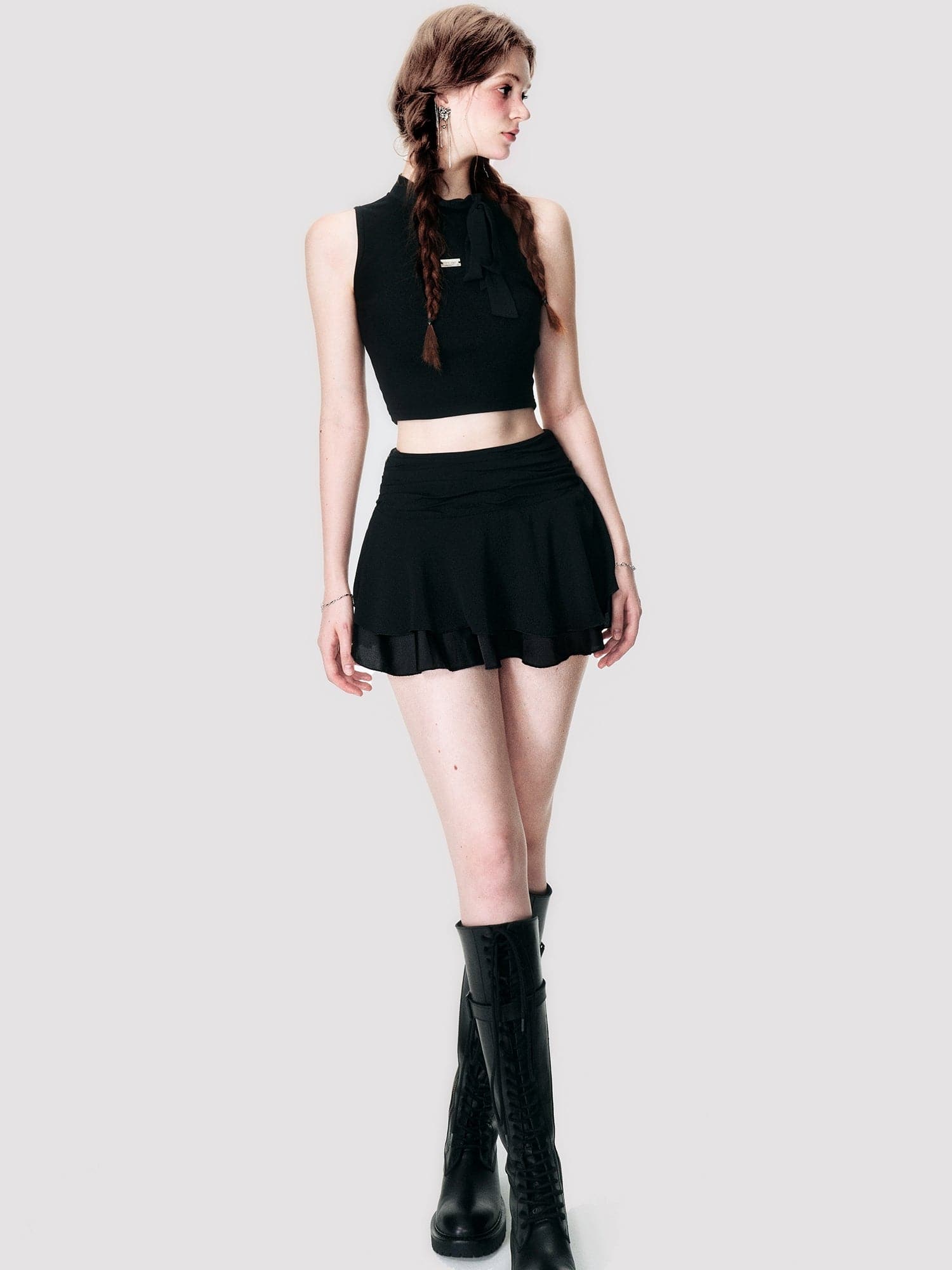 Sleek Sleeveless Ribbon Set - chiclara