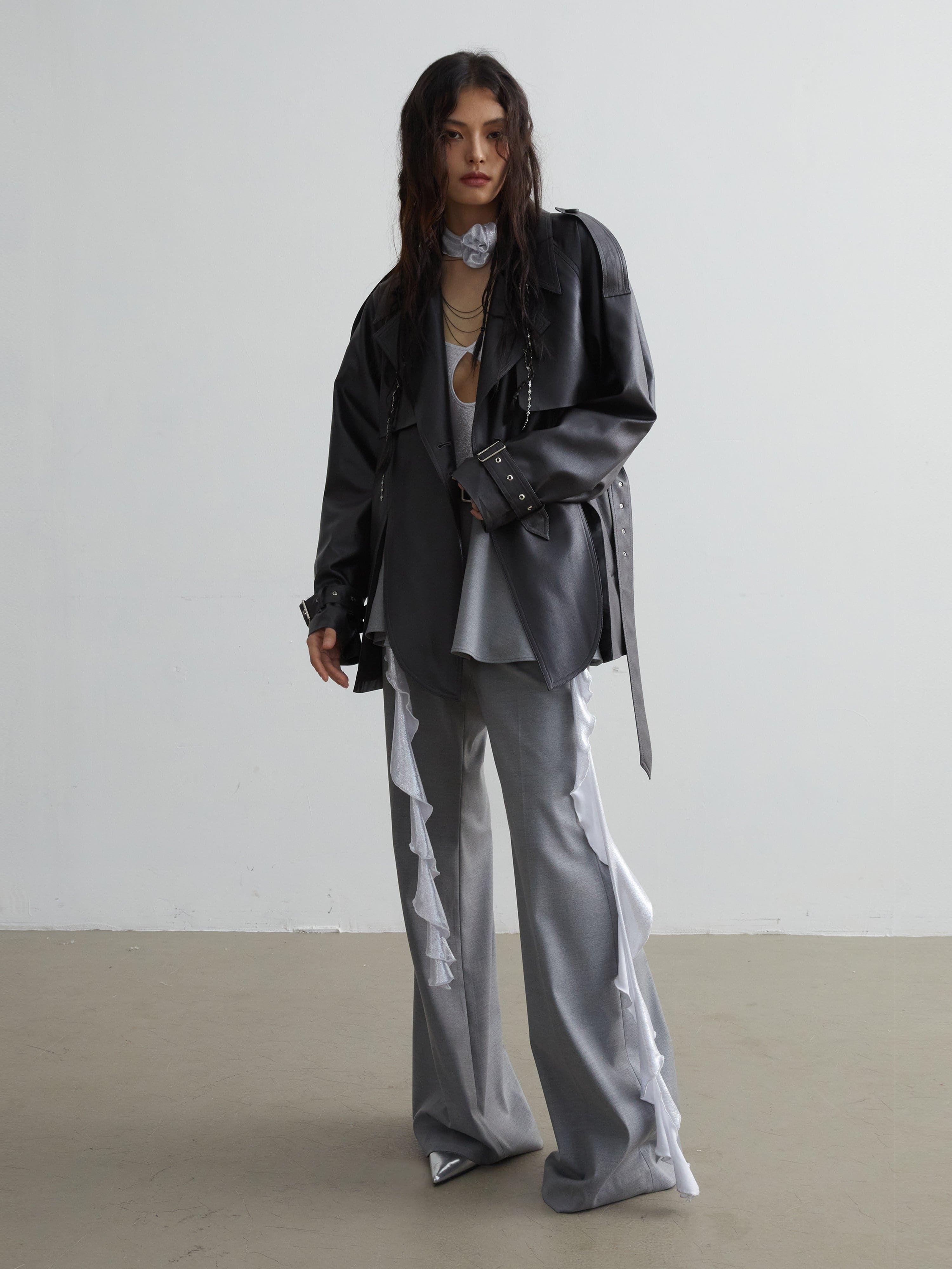 Silver Metallic Stretch Bodysuit - Sleek And Sensual - chiclara