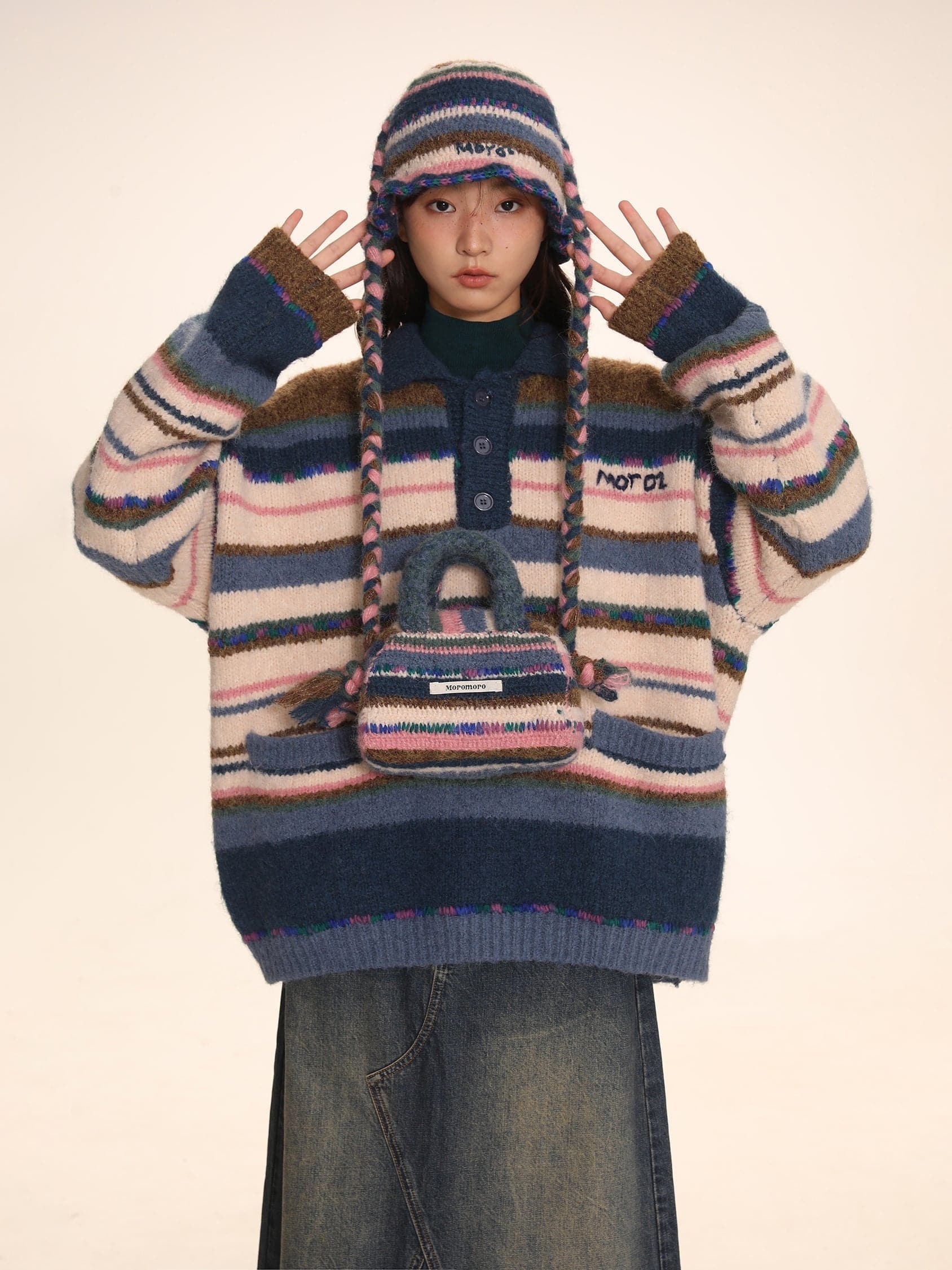 Striped Woolen Beanie - chiclara