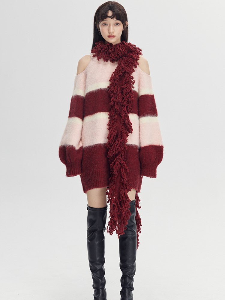 Fringe-Trimmed Wrap Scarf - chiclara