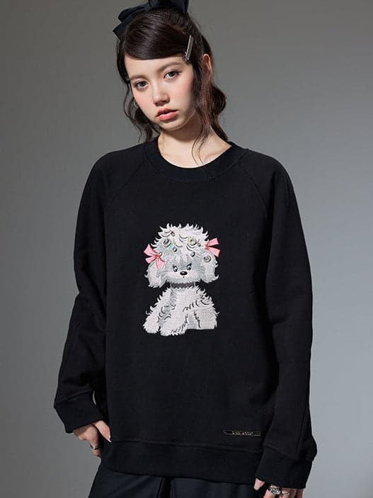 Embroidered Puppy Sweatshirt - chiclara