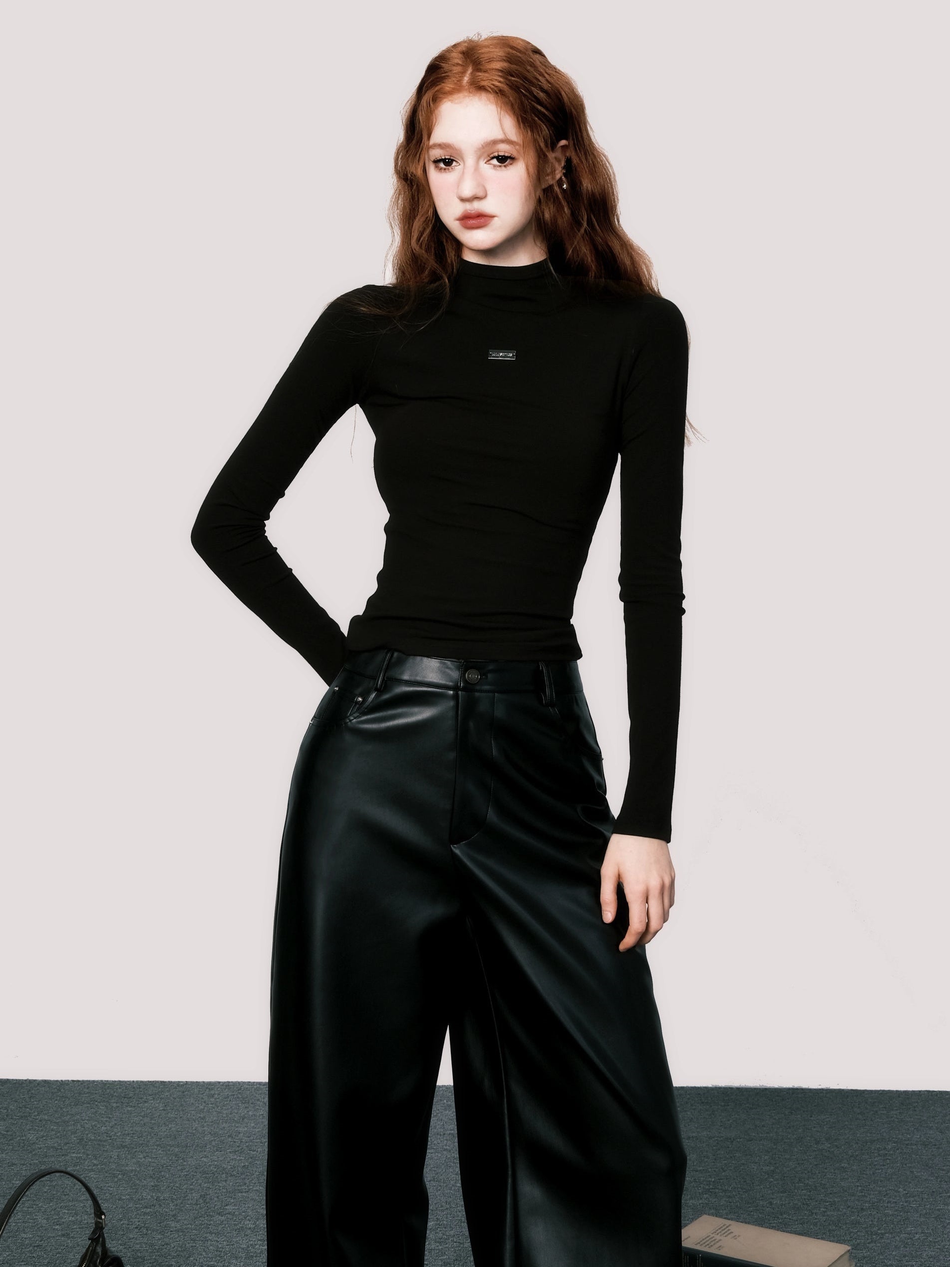 Elegant Slim Fit Half-High Neck Bottoming Shirt - chiclara
