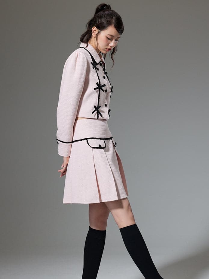 Small Fragrance Jacket & High Waist Skirt Combo - chiclara