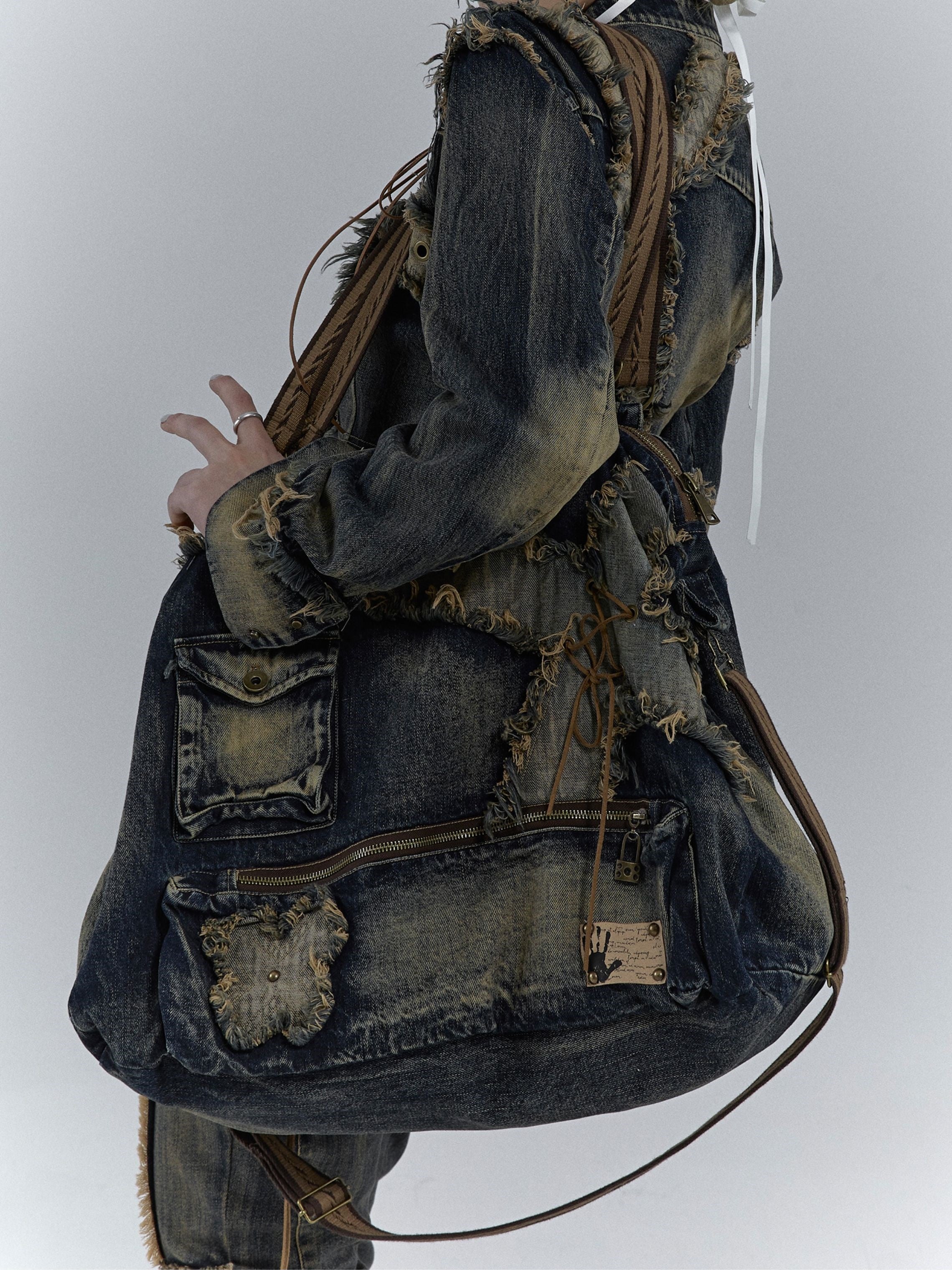 Rugged Denim Utility Tote - chiclara