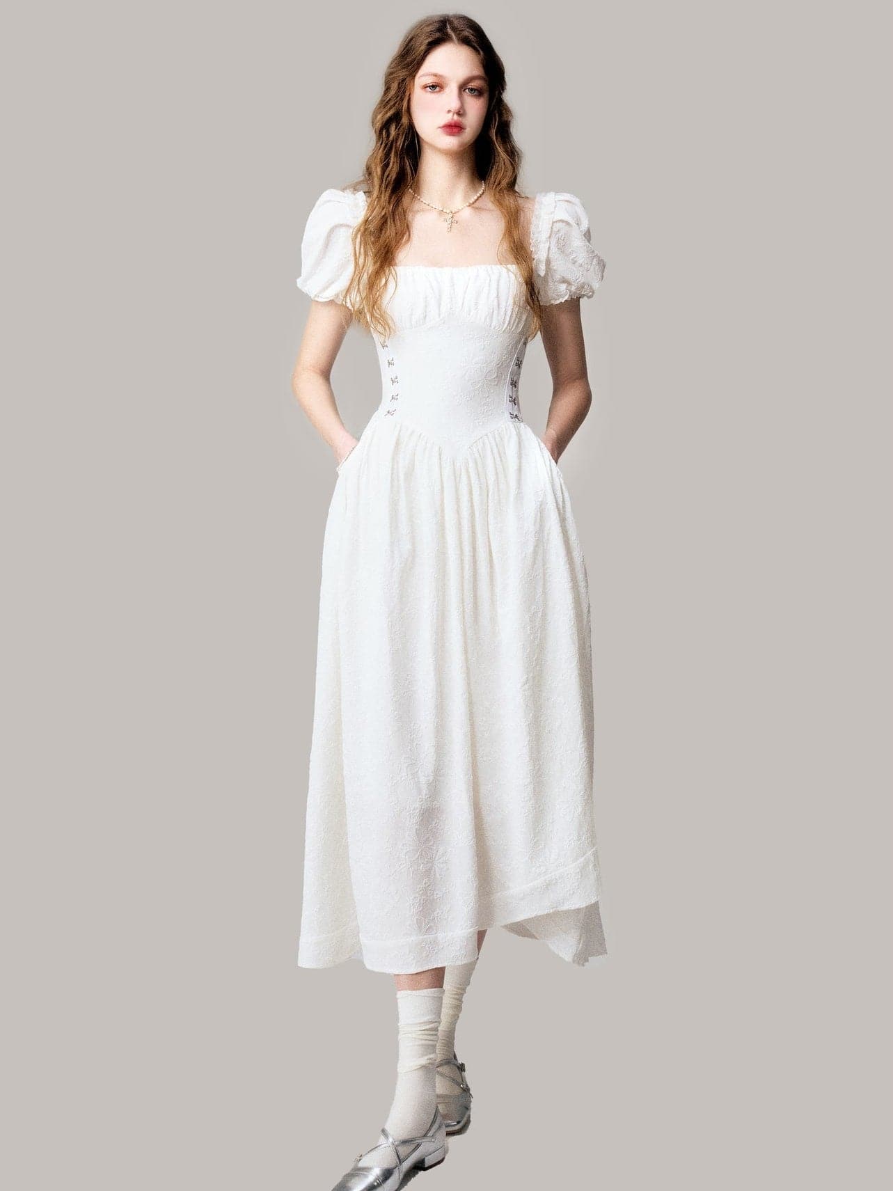 Ethereal Jacquard Long Dress - chiclara