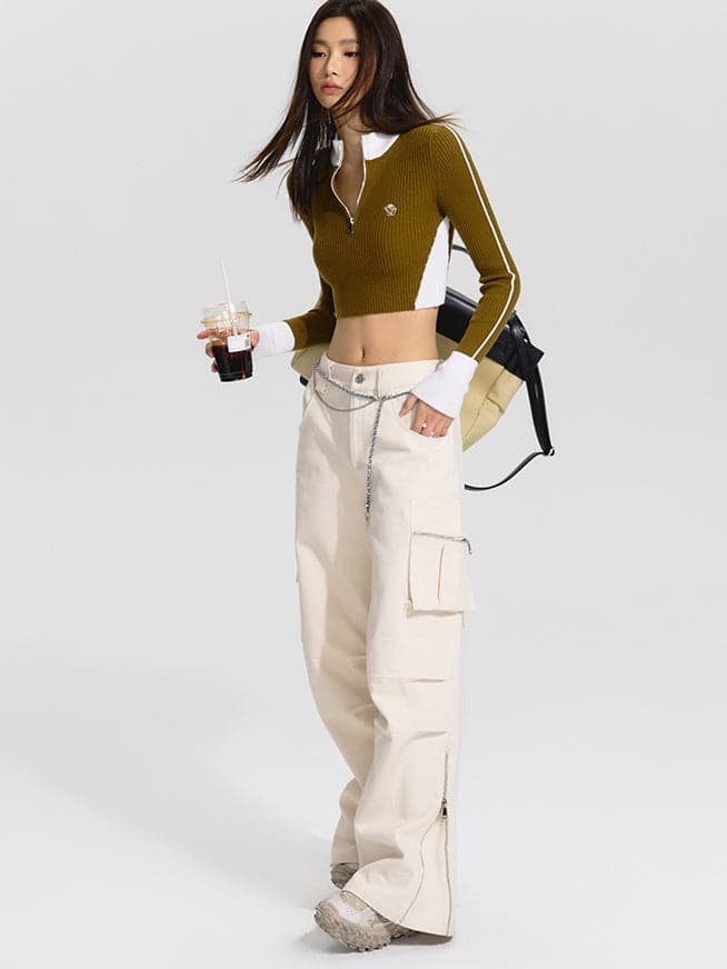 High Waist Straight Leg Pants - chiclara