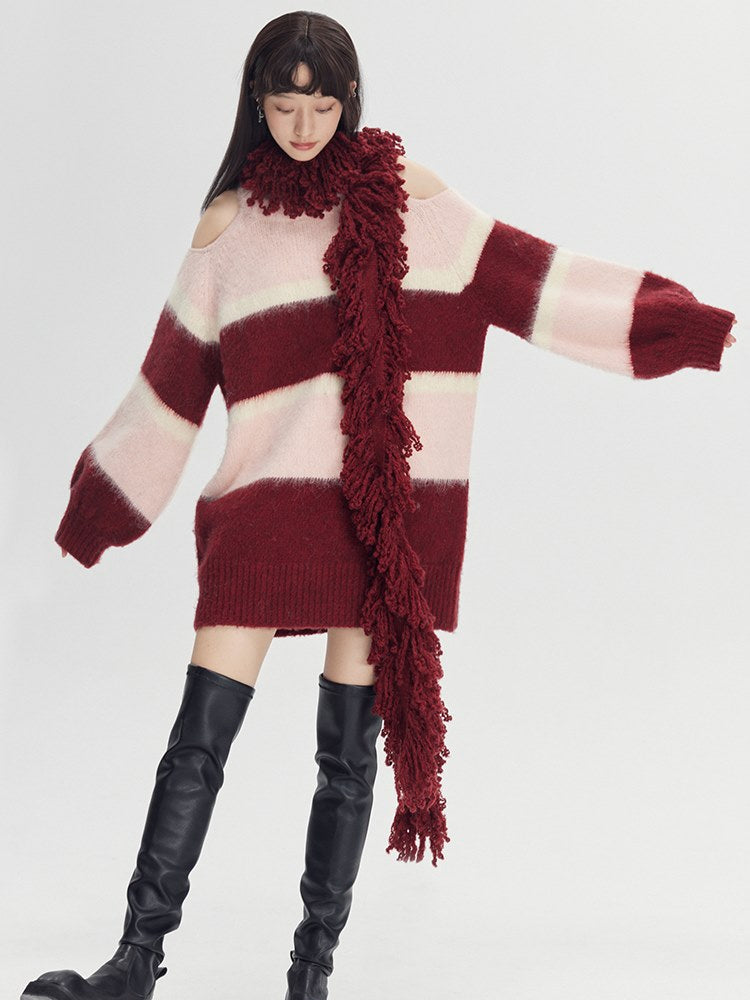 Fringe-Trimmed Wrap Scarf - chiclara