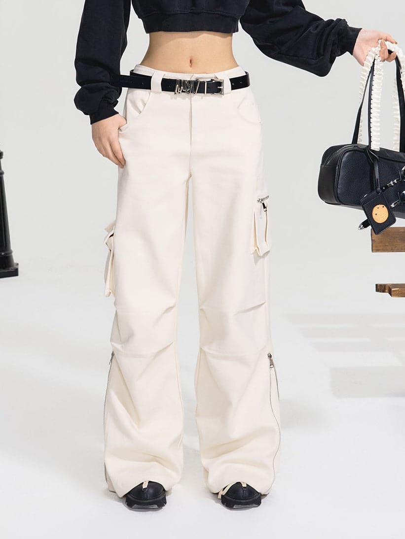 High Waist Straight Leg Pants - chiclara
