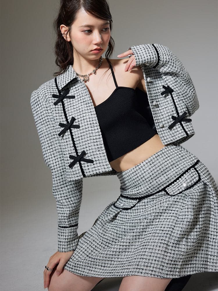 Small Fragrance Jacket & High Waist Skirt Combo - chiclara