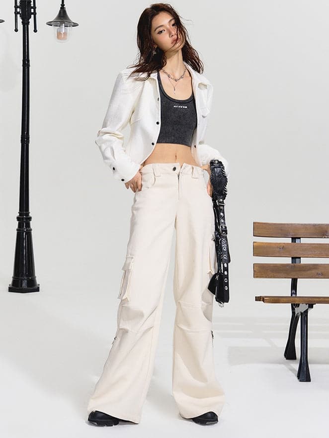High Waist Straight Leg Pants - chiclara