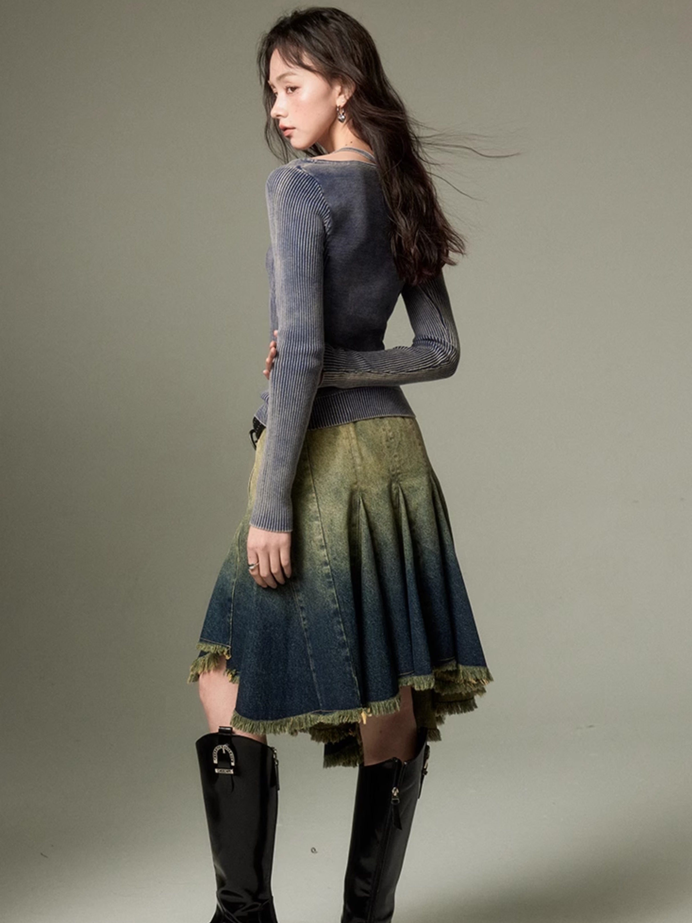 Halter Neck Washed Knit Top - chiclara